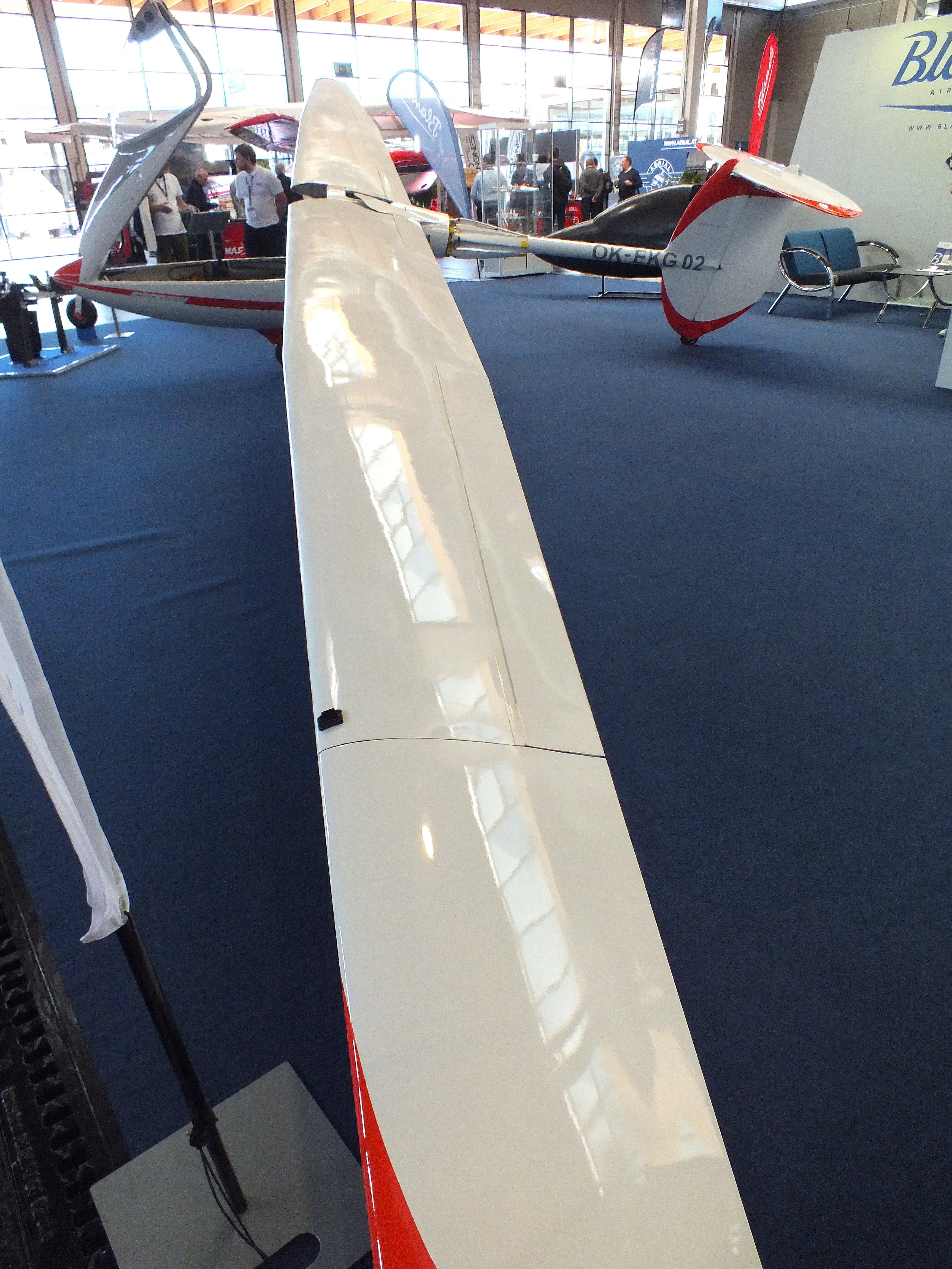 Aircraft OK-EKG02, Blanik Aircraft Urfin Juice first prototype with electric motor at the AERO 2026, Friedrichshafen, at EDNY, photo by iwarnecke