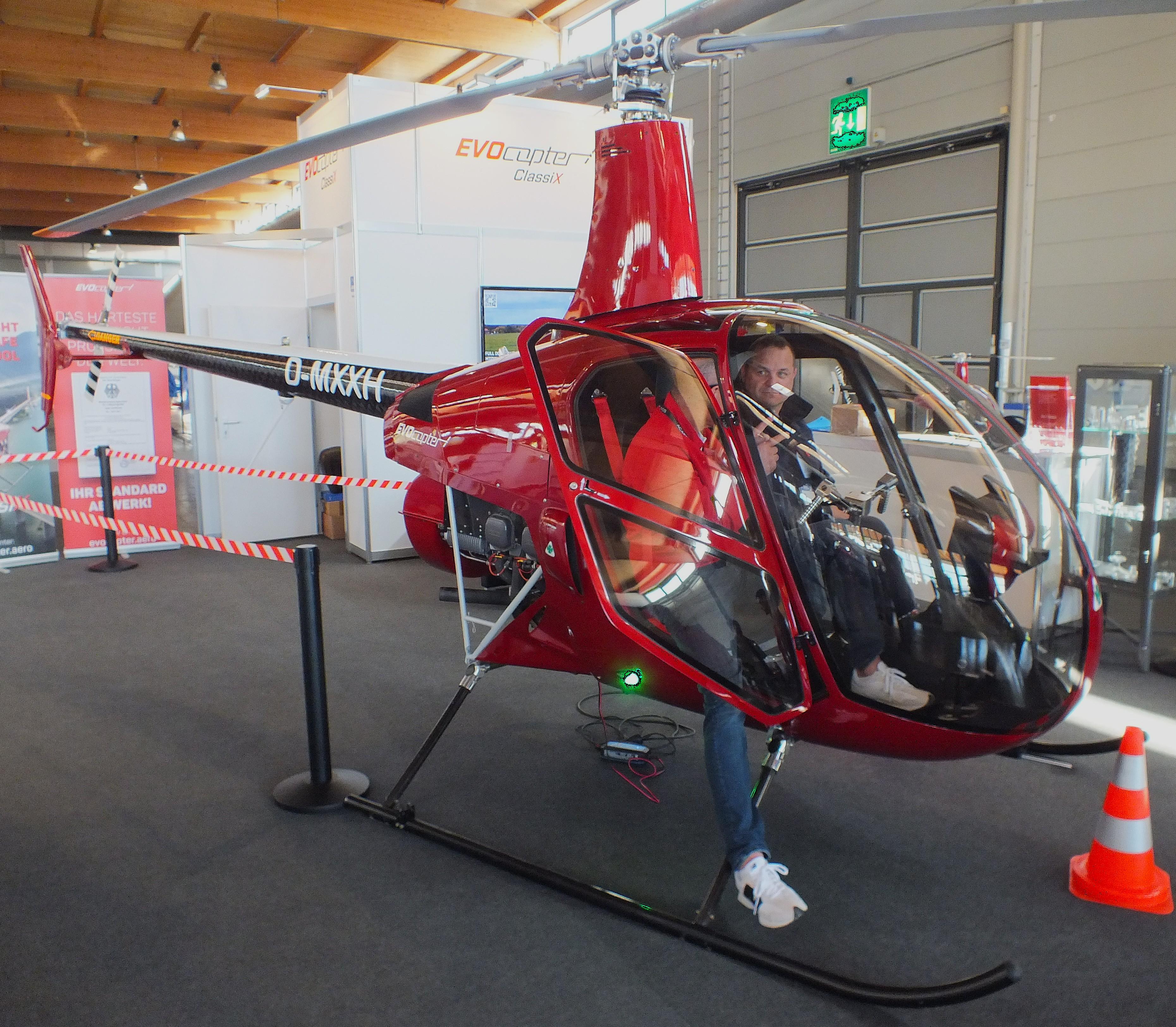 Aircraft D-MXXH, EVOcopter ClassiX at the AERO 2026, Friedrichshafen, at EDNY, photo by iwarnecke