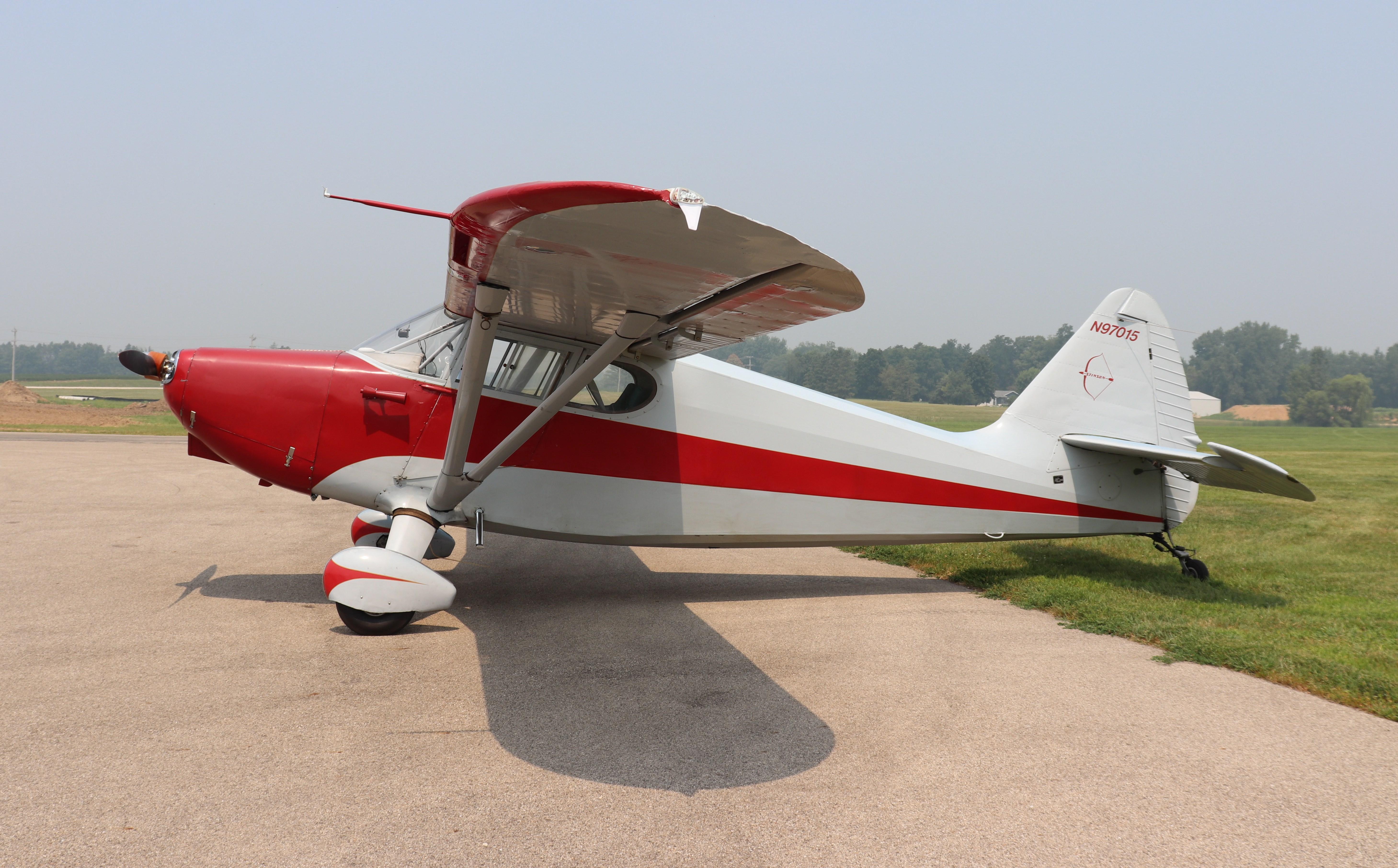 Aircraft N97015, Stinson 108-1, at C77, photo by MarkPasqualino