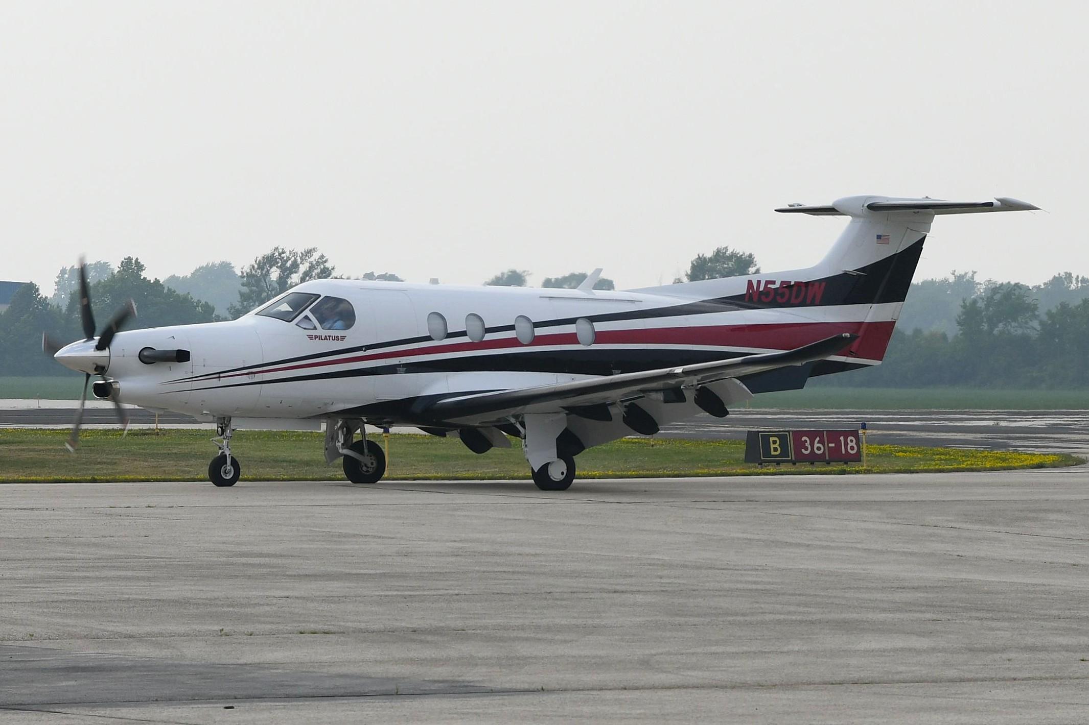 Aircraft N55DW, CC Aviation LLC PC12, at KFLD, photo by FerryPNL