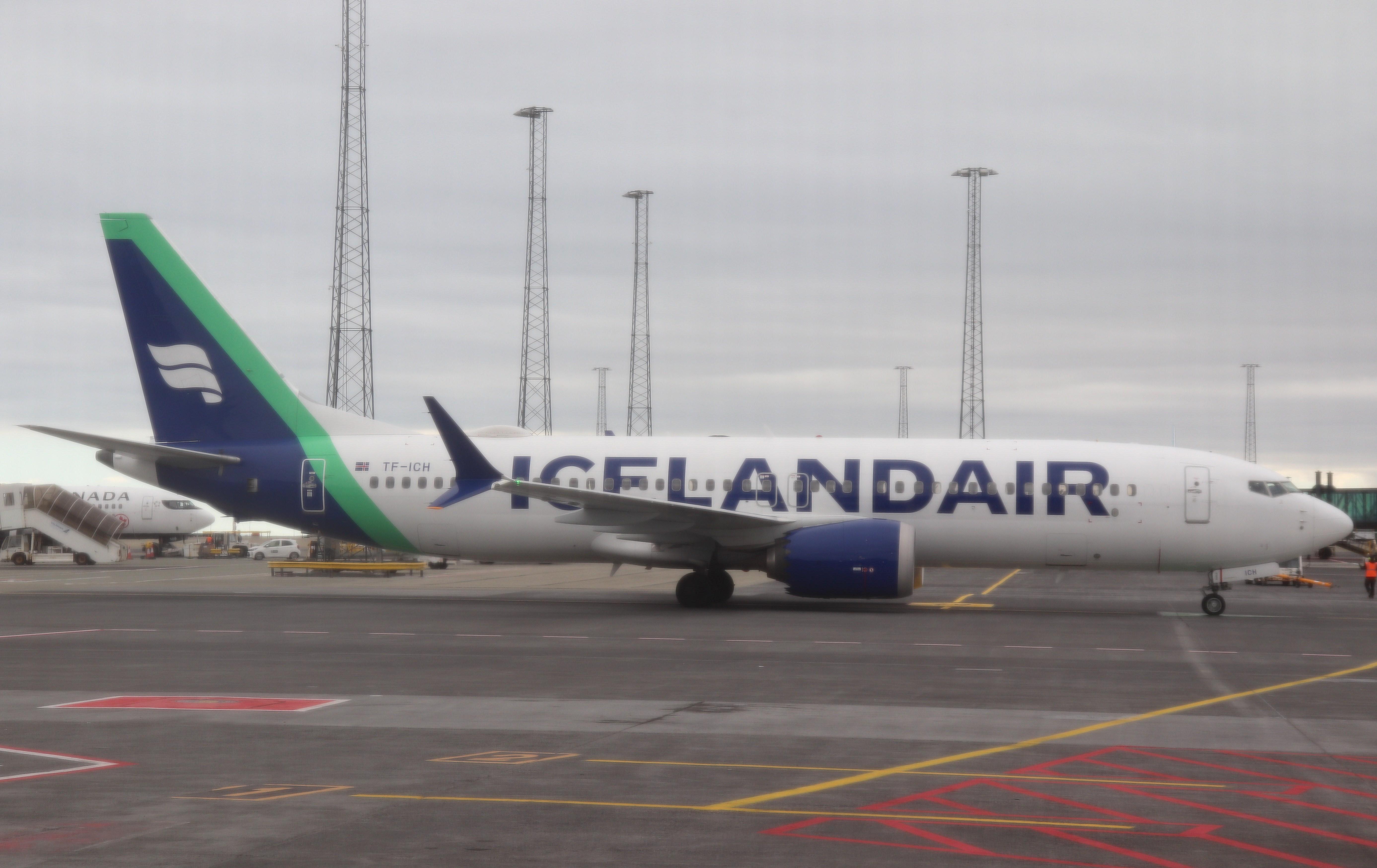 Aircraft TF-ICH, Boeing 737-8 MAX, at BIKF, photo by MarkPasqualino