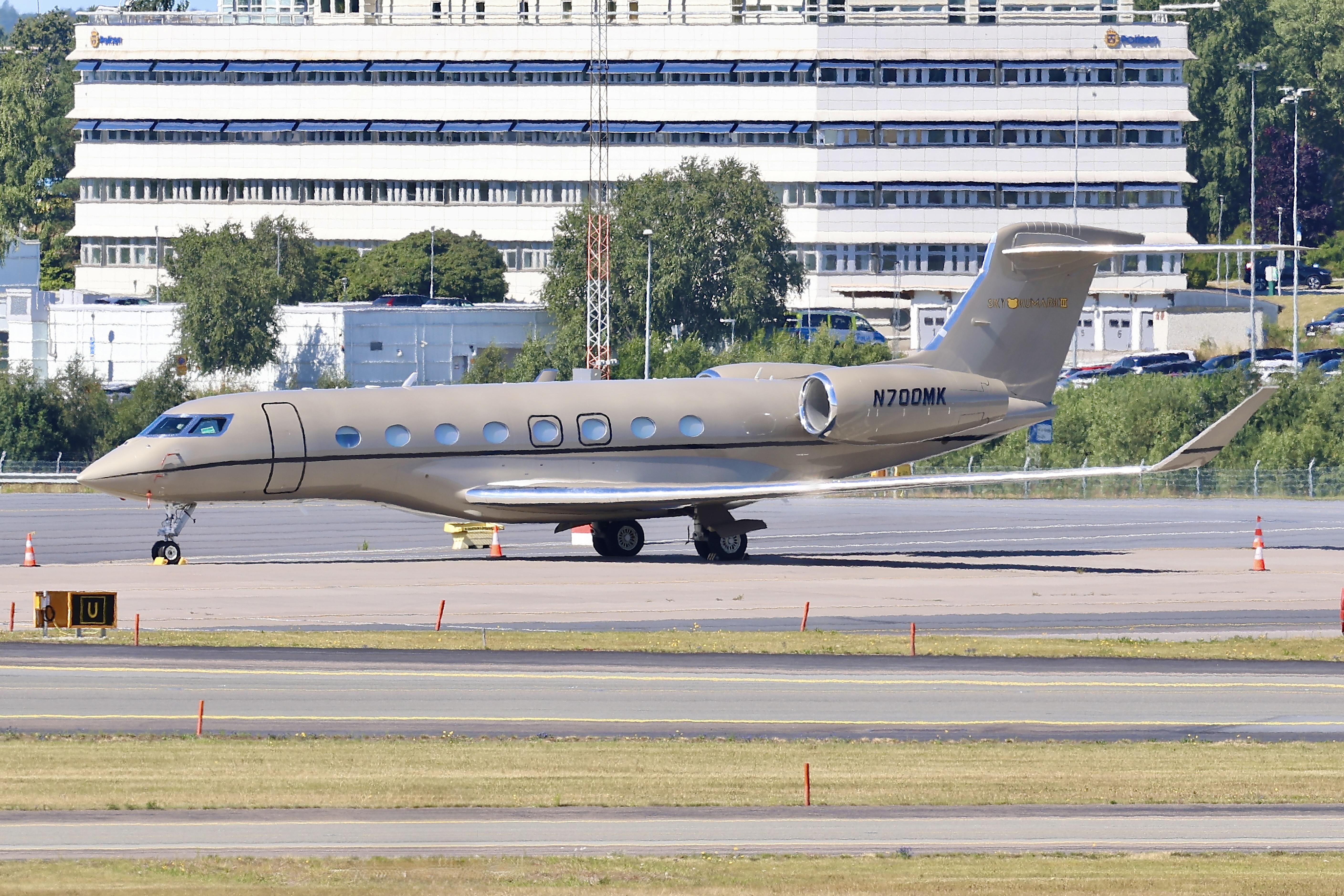 Aircraft N700MK, Ramp M, at ESSA, photo by wijken
