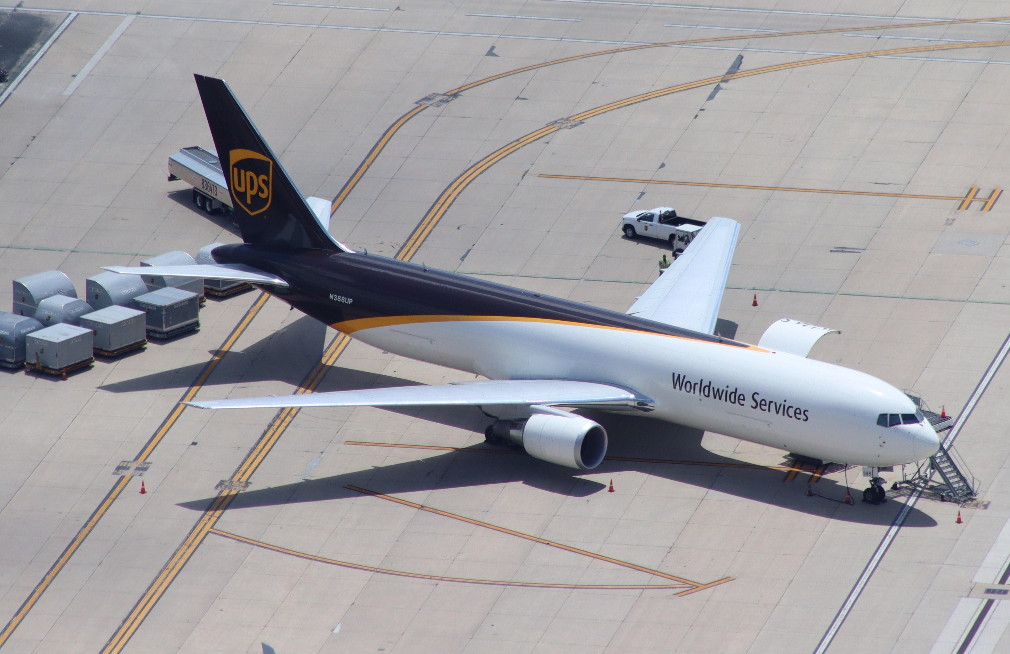 Aircraft N388UP, Boeing 767-300F, at KRFD, photo by MarkPasqualino