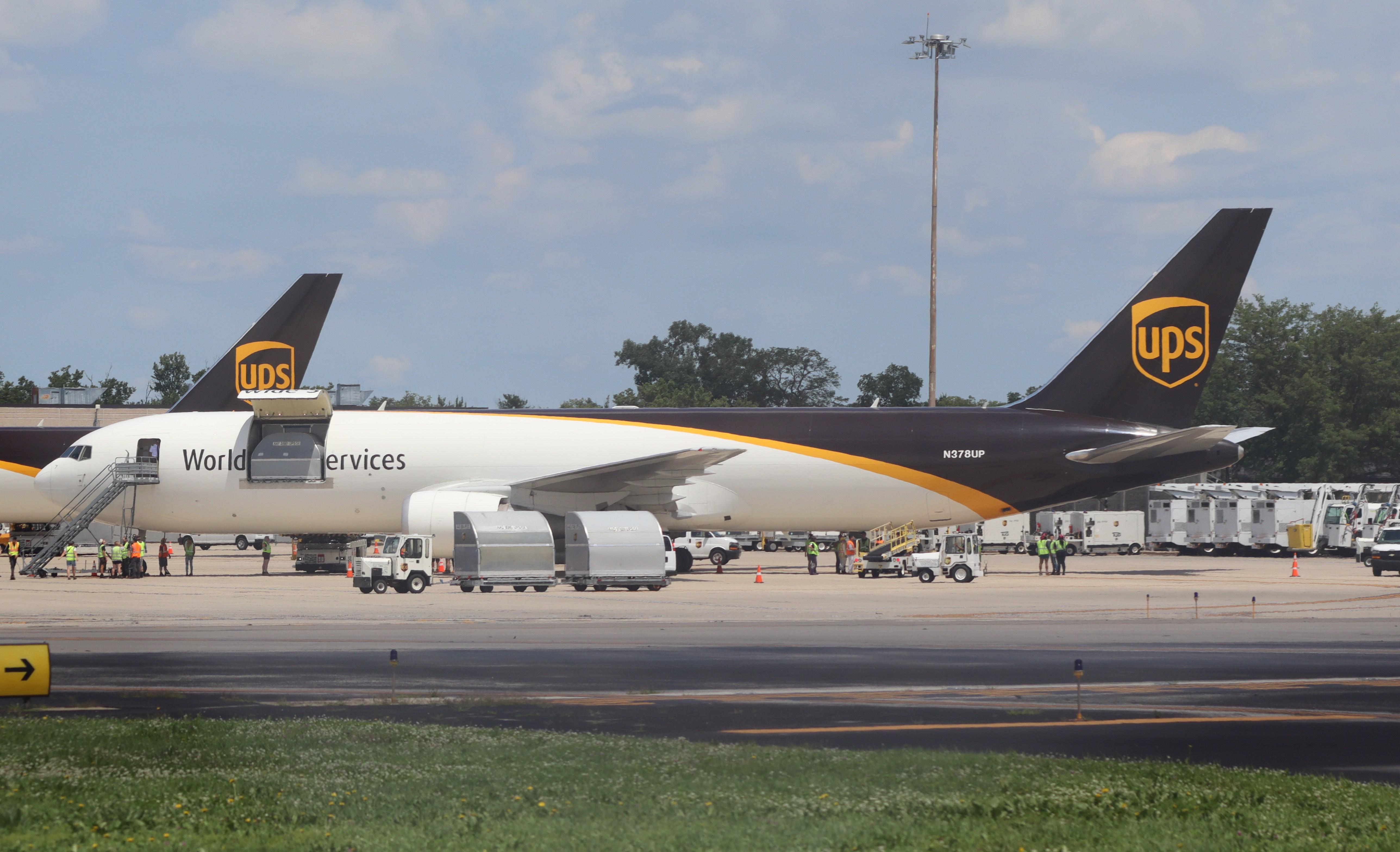 Aircraft N378UP, Boeing 767-300F, at KRFD, photo by MarkPasqualino