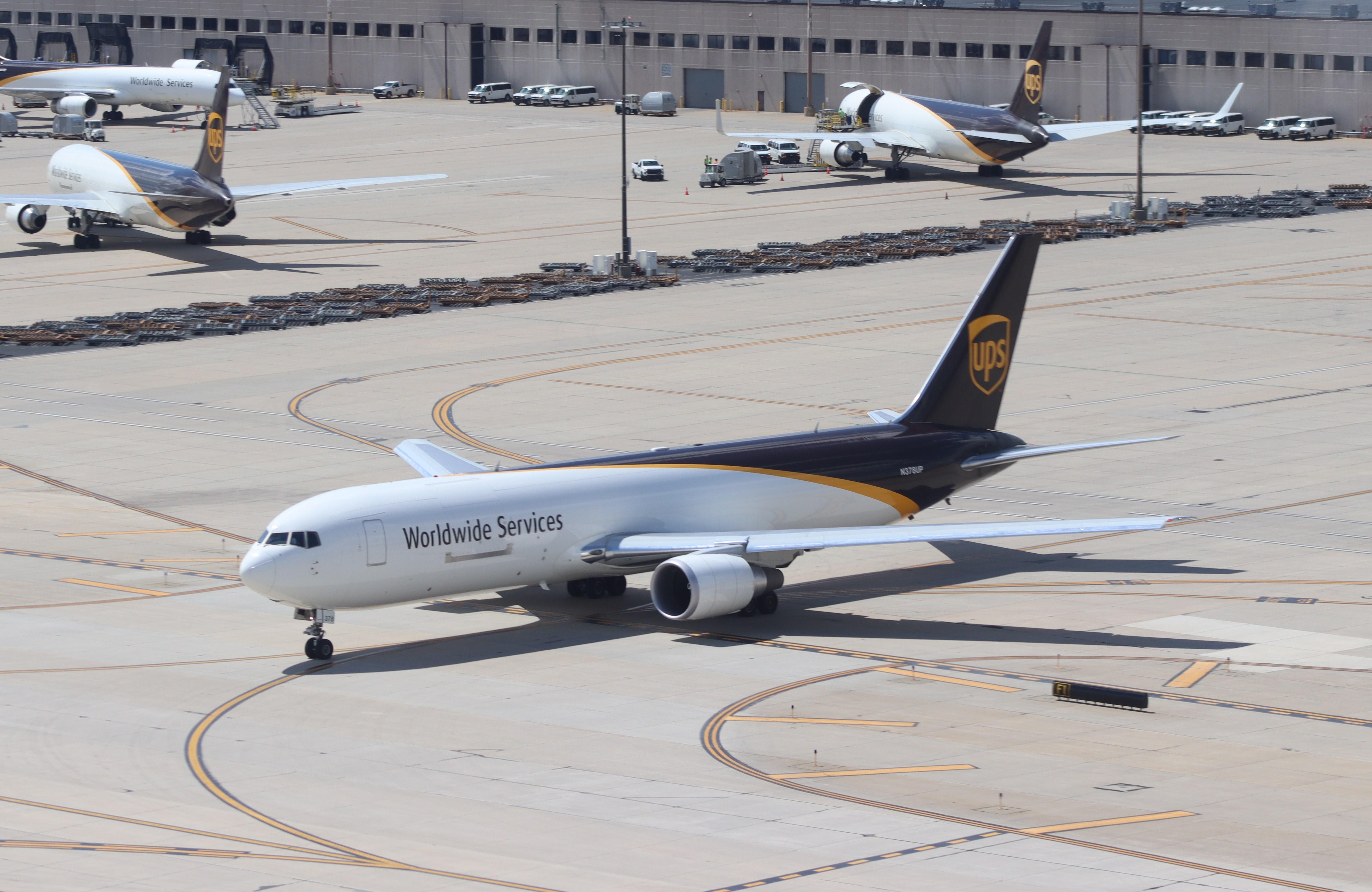Aircraft N378UP, Boeing 767-300F, at KRFD, photo by MarkPasqualino