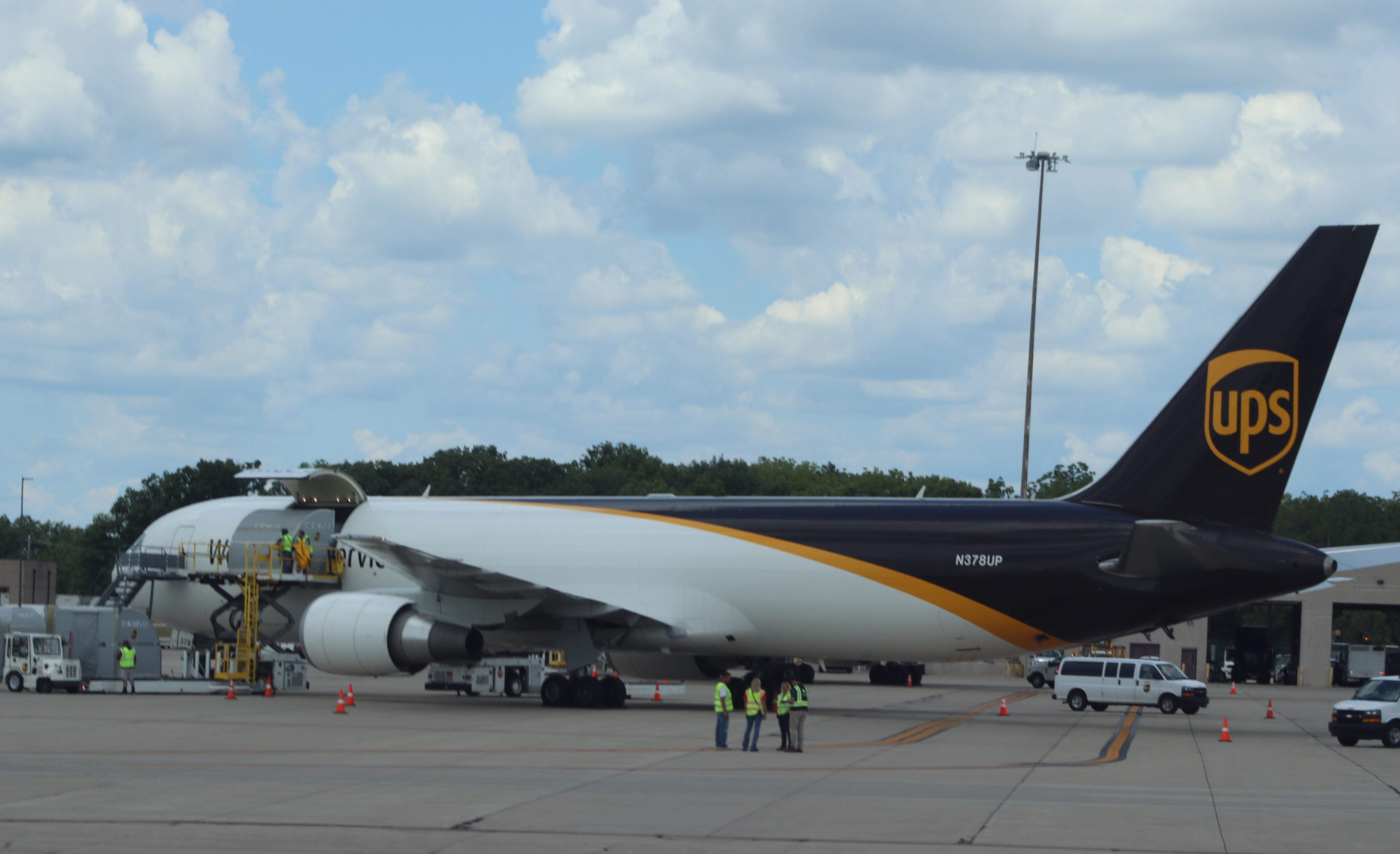 Aircraft N378UP, Boeing 767-300F, at KRFD, photo by MarkPasqualino