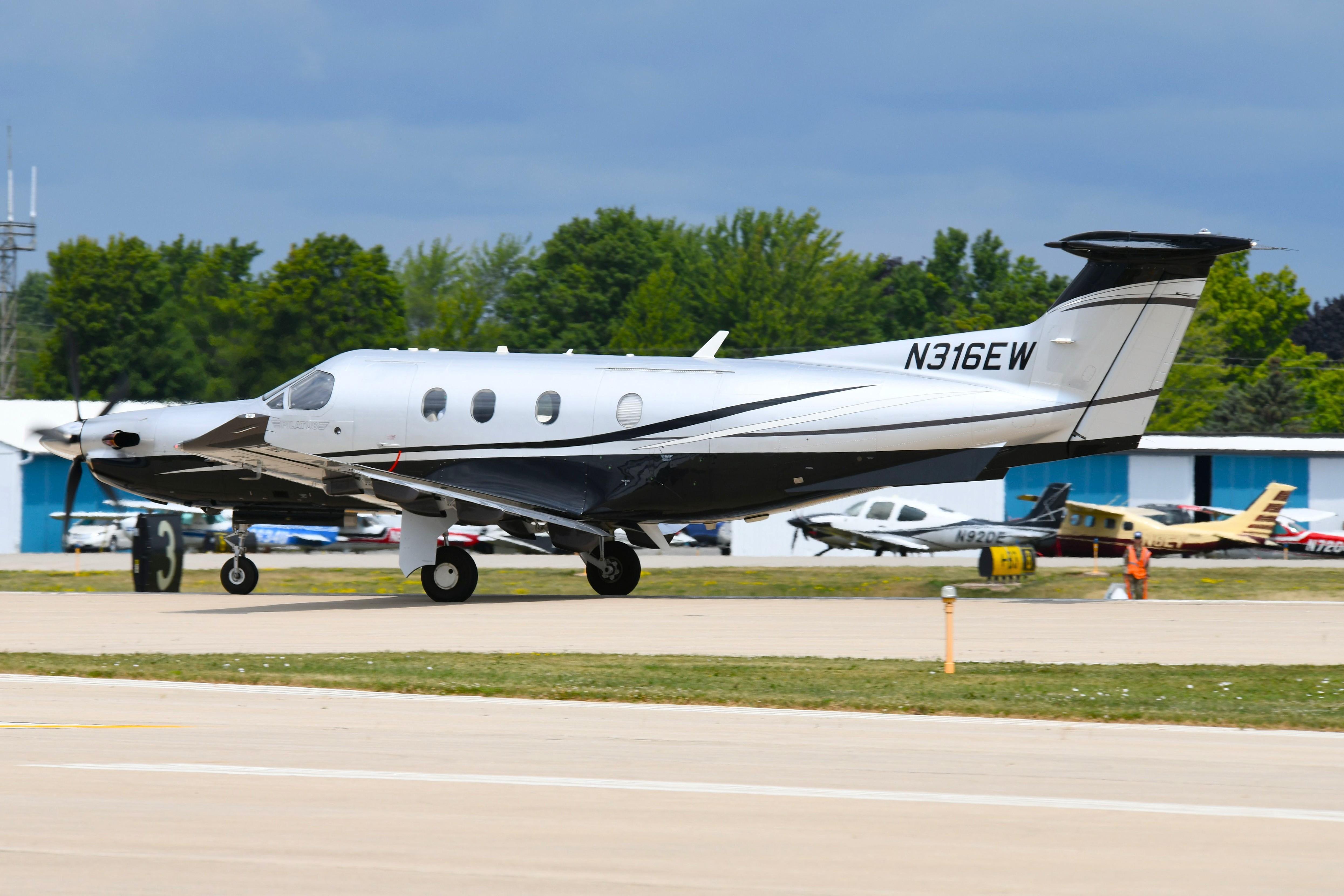 N316EW @ KMKE - Edson LLC PC12 landing - by FerryPNL