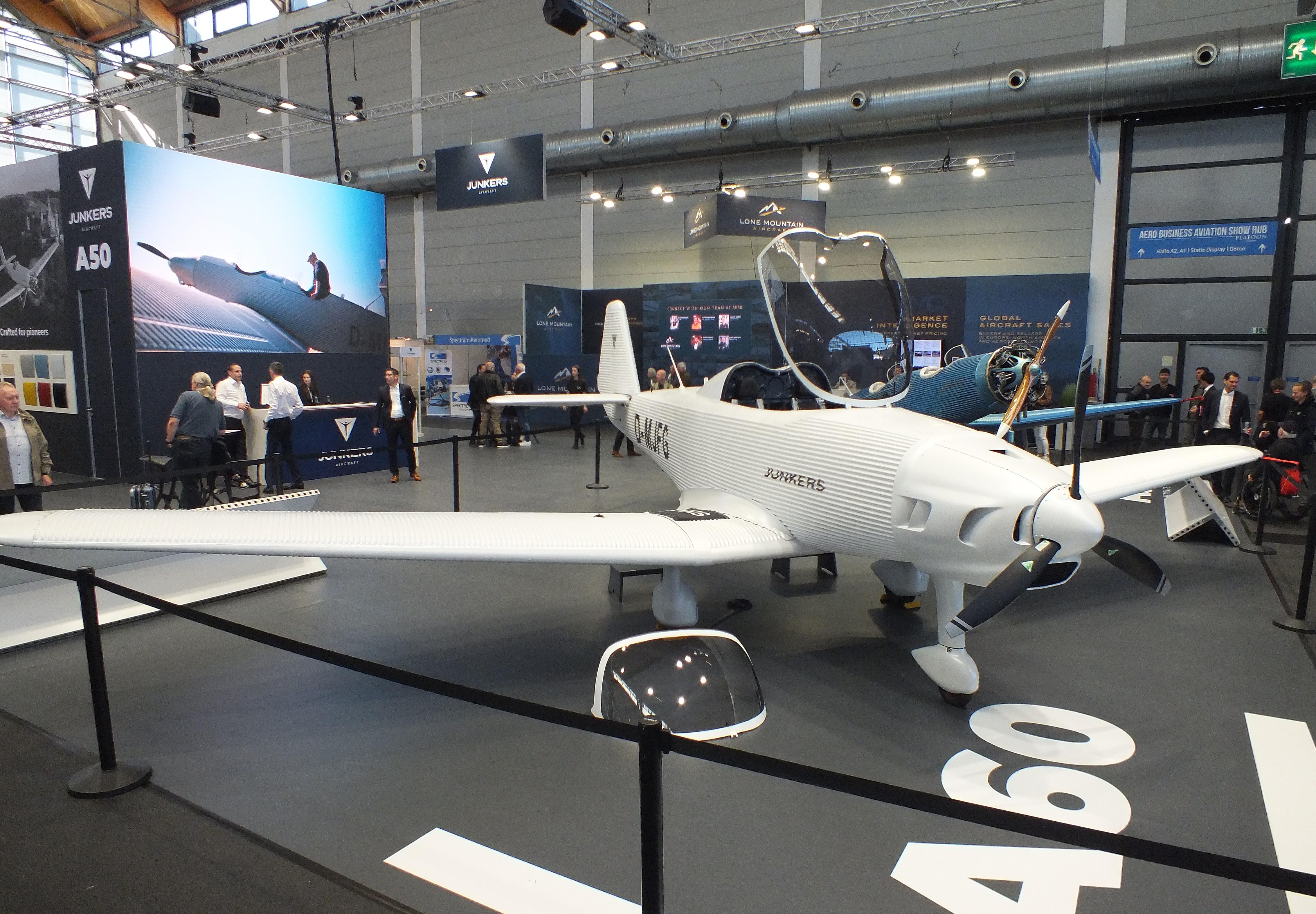 Aircraft D-MJFG, Junkers Flugzeugwerke A60 at the AERO 2026, Friedrichshafen, at EDNY, photo by iwarnecke