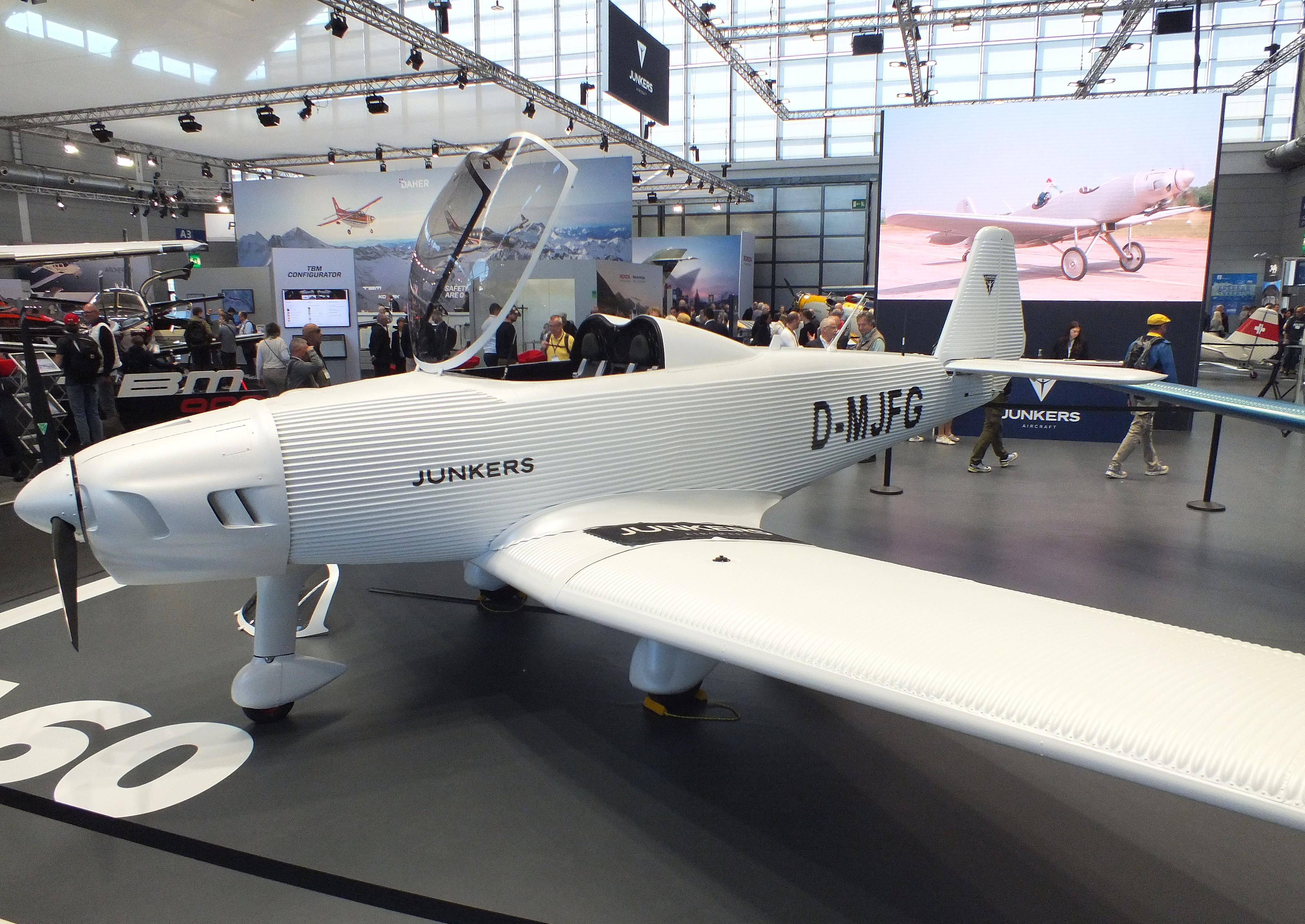 Aircraft D-MJFG, Junkers Flugzeugwerke A60 at the AERO 2026, Friedrichshafen, at EDNY, photo by iwarnecke