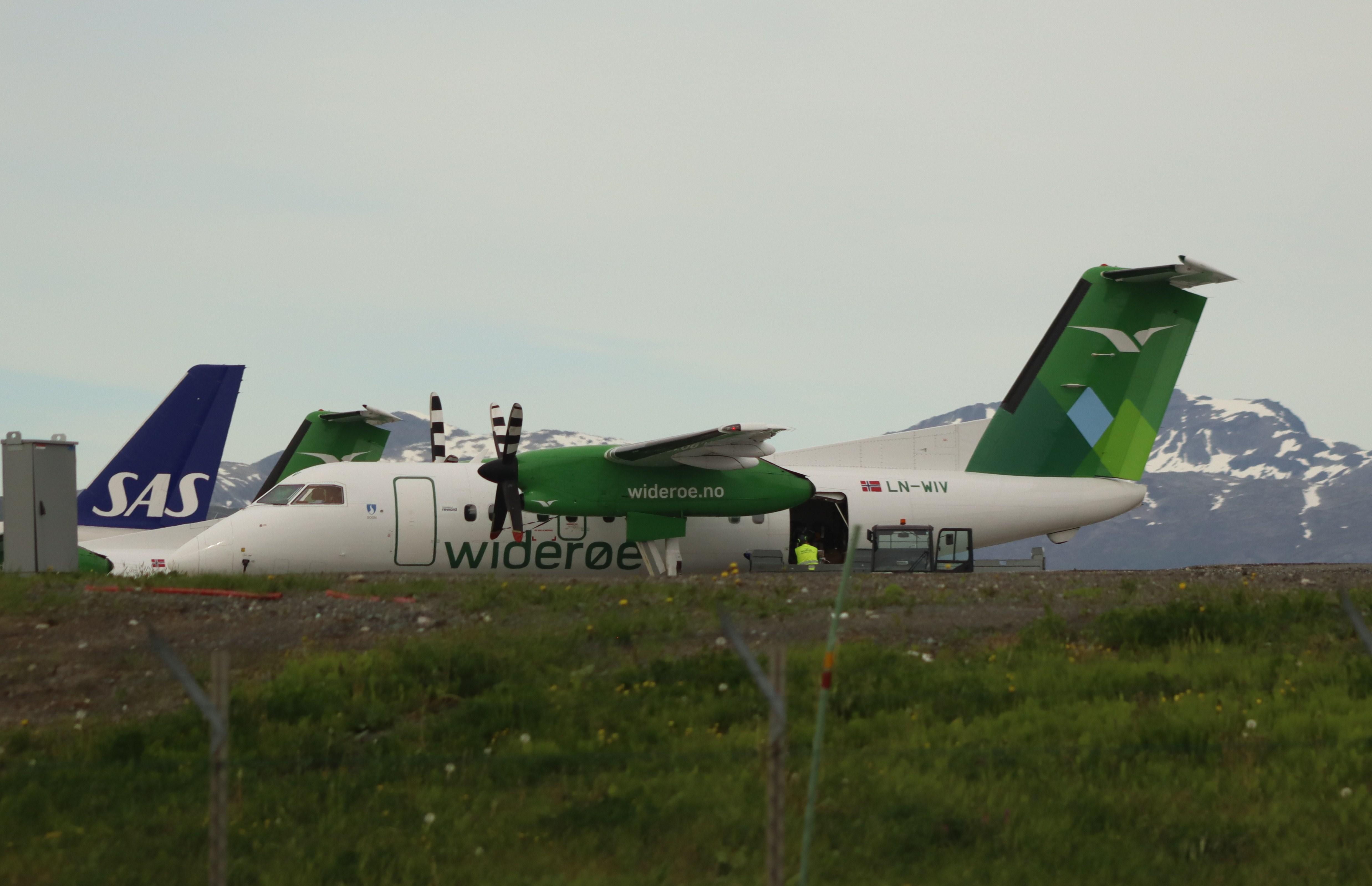 Aircraft LN-WIV, DHC-8-102, at ENTC, photo by MarkPasqualino