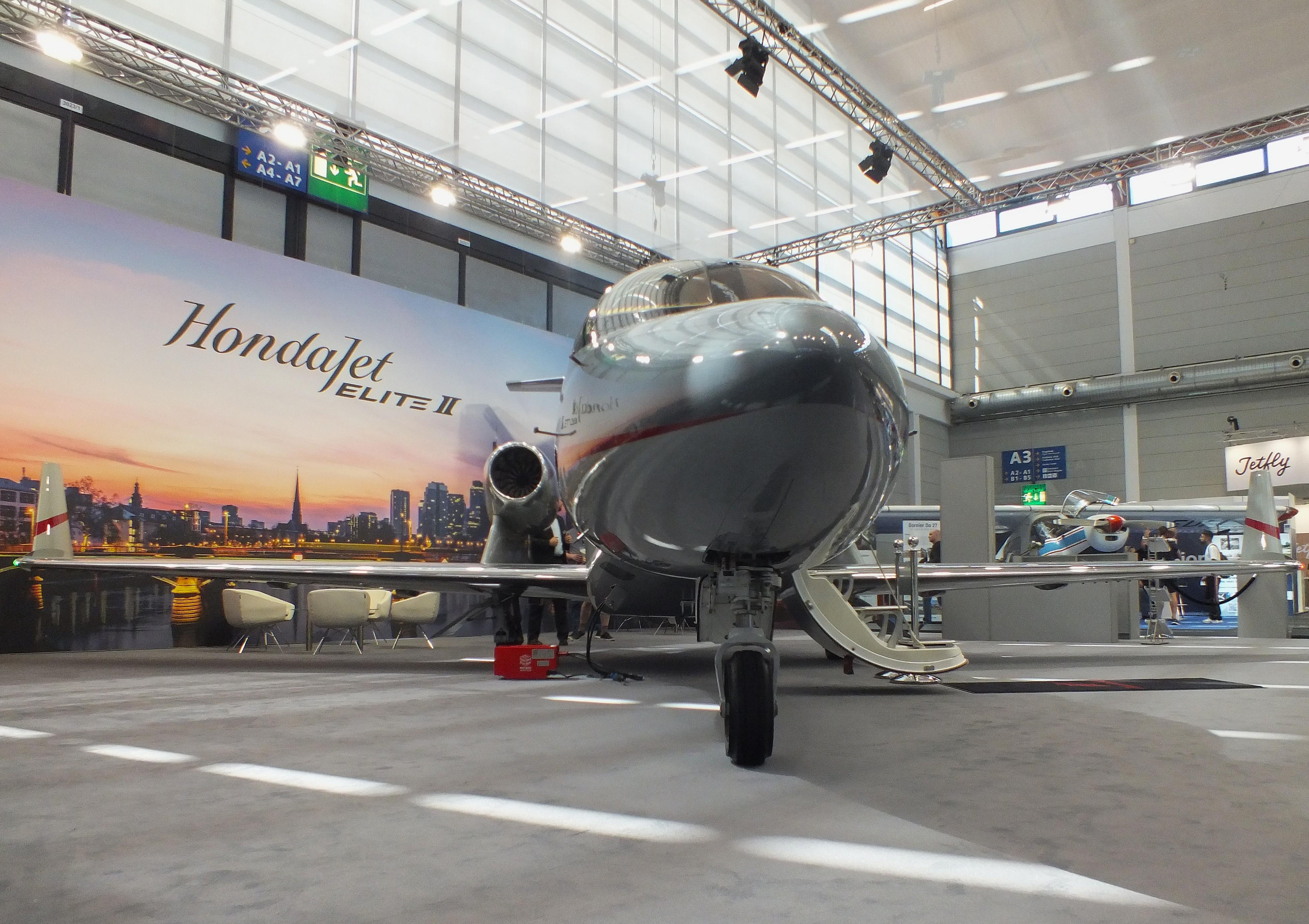 Aircraft D-IRAS, Honda HA-420 HondaJet at the AERO 2026, Friedrichshafen, at EDNY, photo by iwarnecke