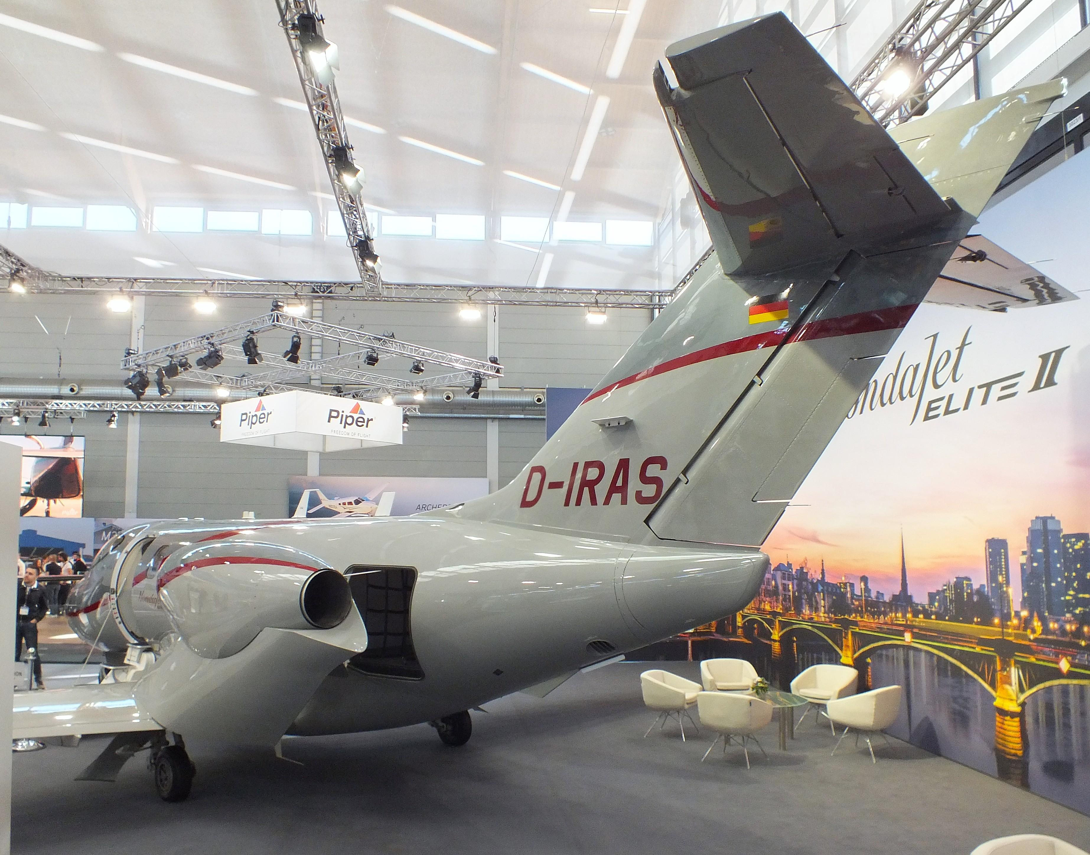 Aircraft D-IRAS, Honda HA-420 HondaJet at the AERO 2026, Friedrichshafen, at EDNY, photo by iwarnecke