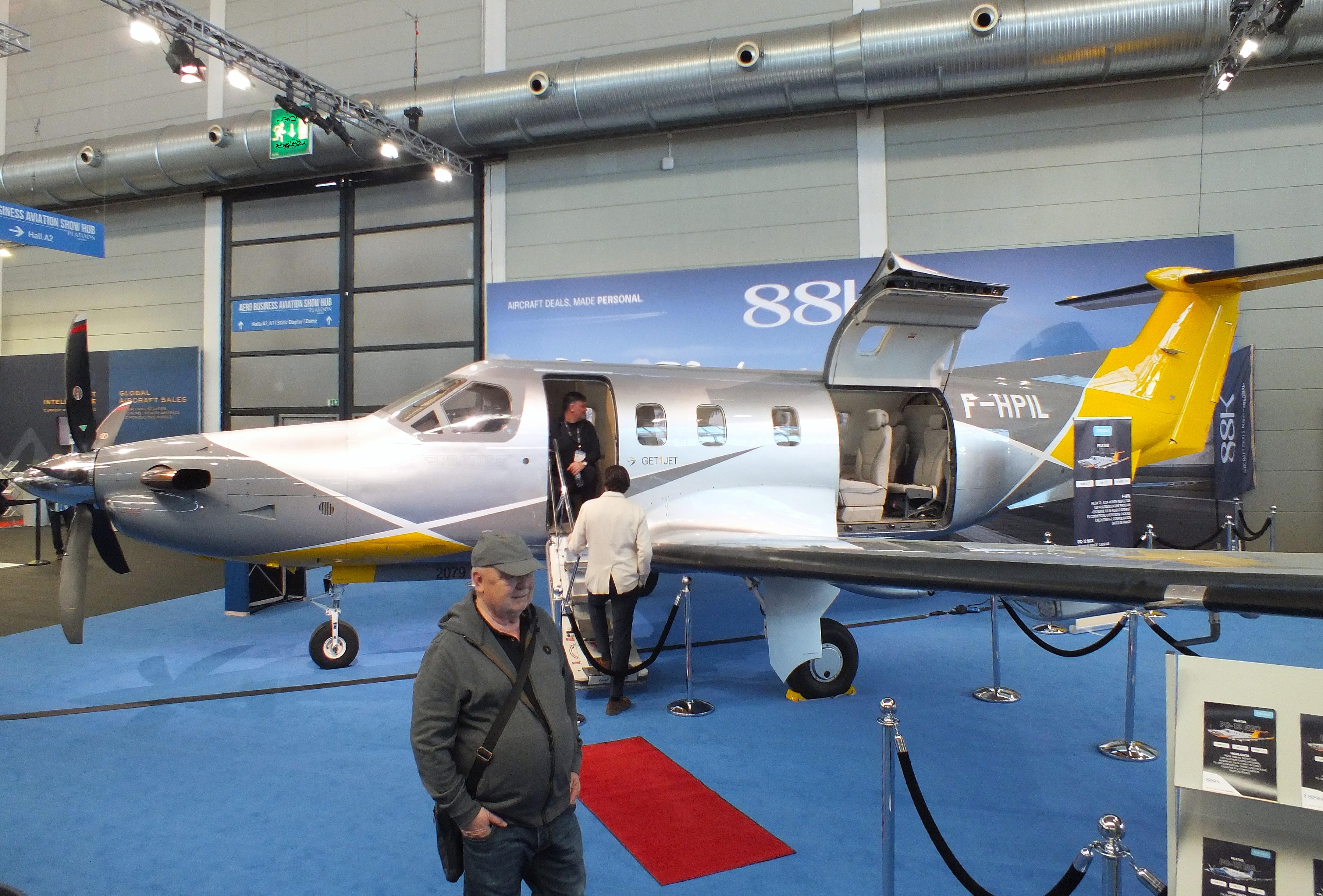 Aircraft F-HPIL, Pilatus PC-12 NGX at the AERO 2026, Friedrichshafen, at EDNY, photo by iwarnecke