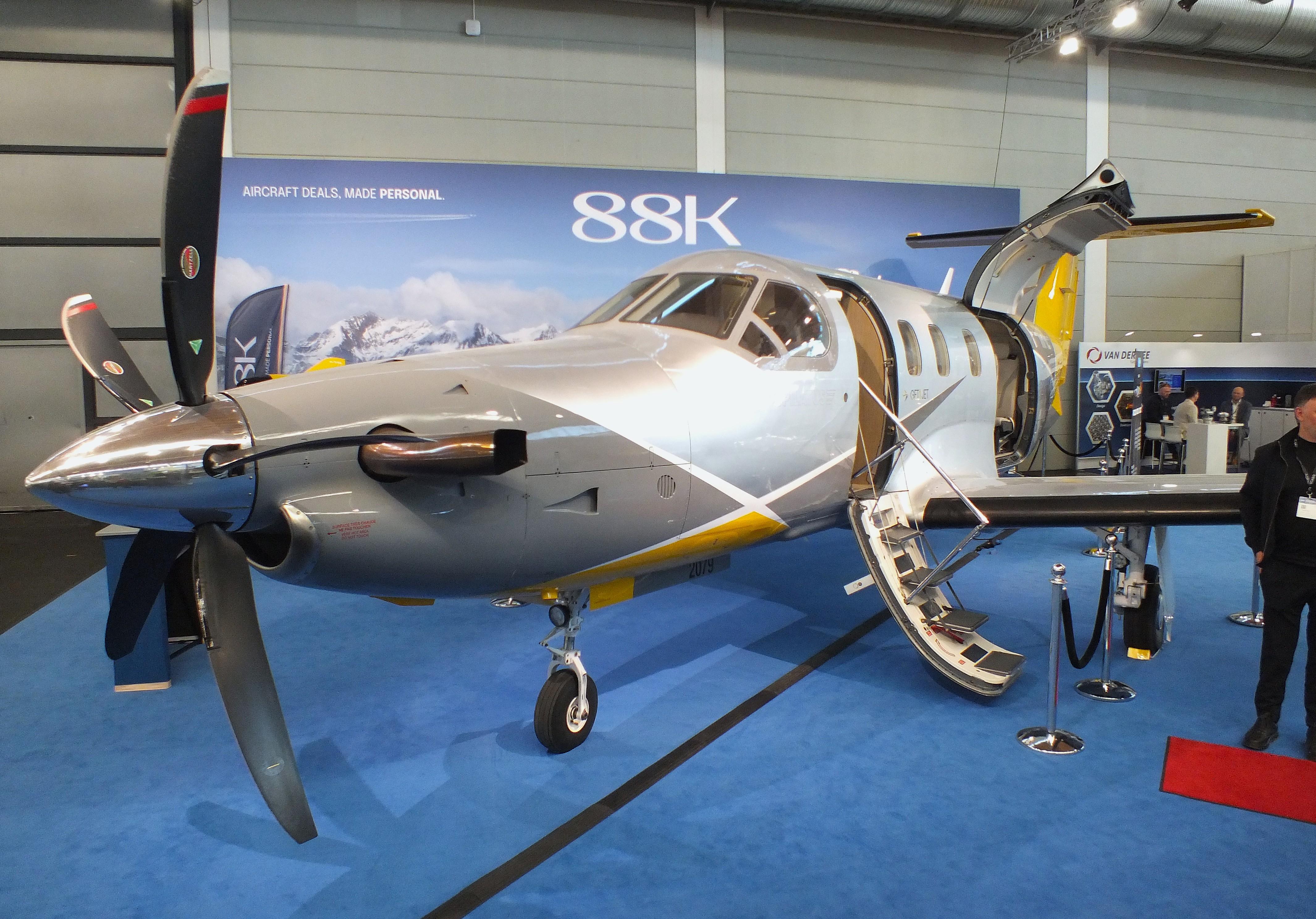 Aircraft F-HPIL, Pilatus PC-12 NGX at the AERO 2026, Friedrichshafen, at EDNY, photo by iwarnecke