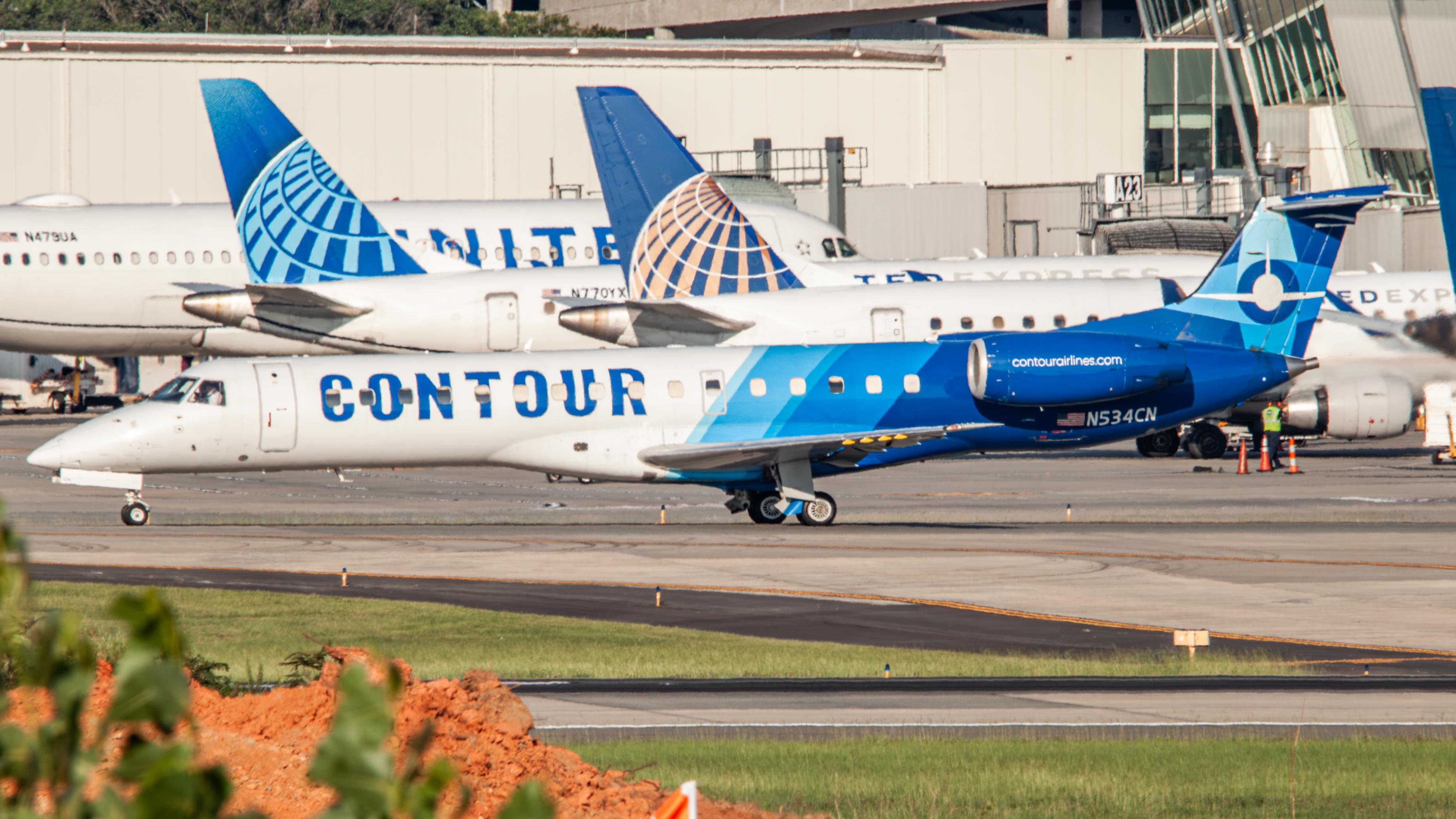 Aircraft N534CN, Contour ERJ-140, at KCLT, photo by AviationLover50