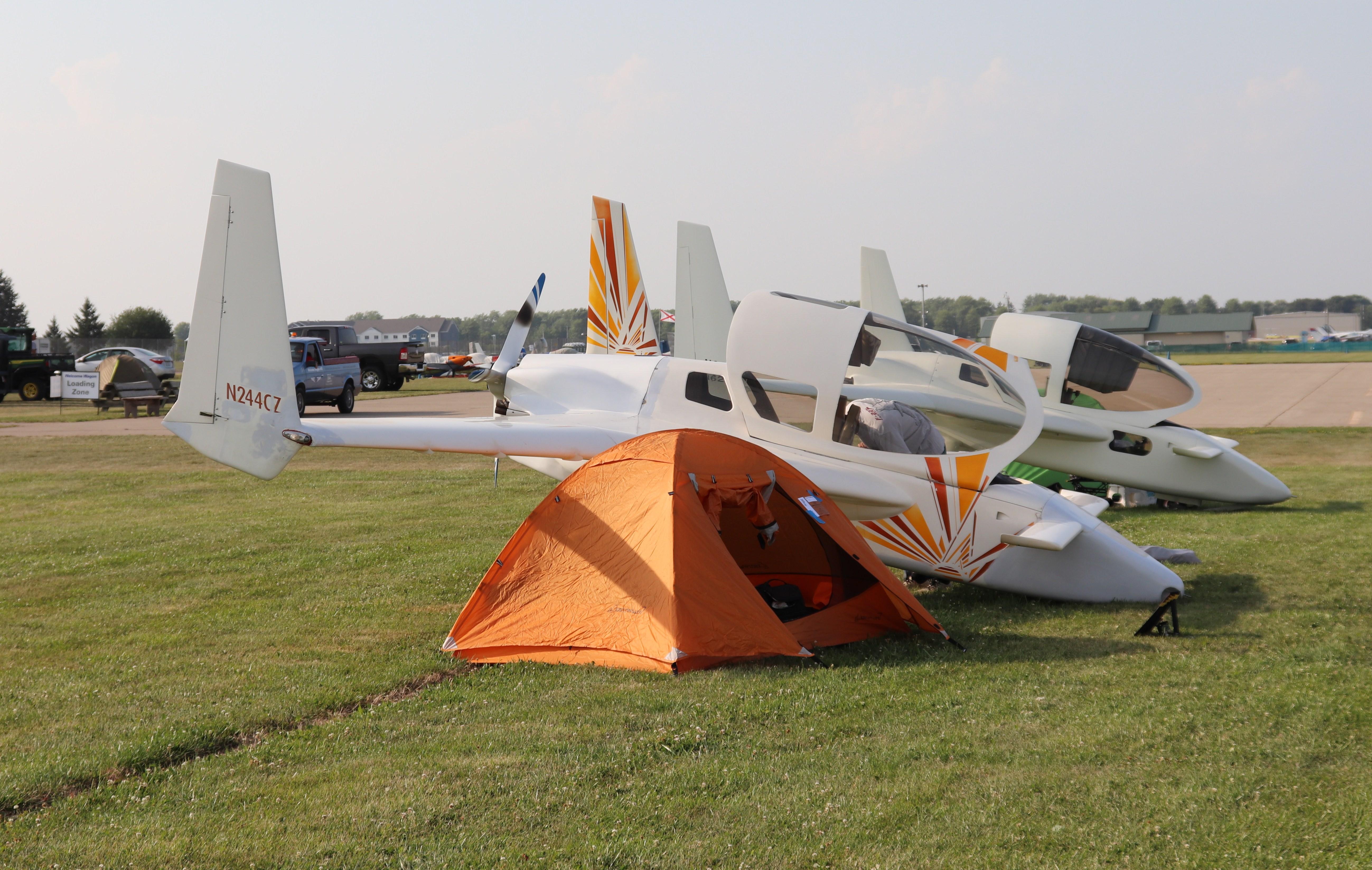 Aircraft N244CZ, Co-Z Cozy Mark IV, at KOSH, photo by MarkPasqualino