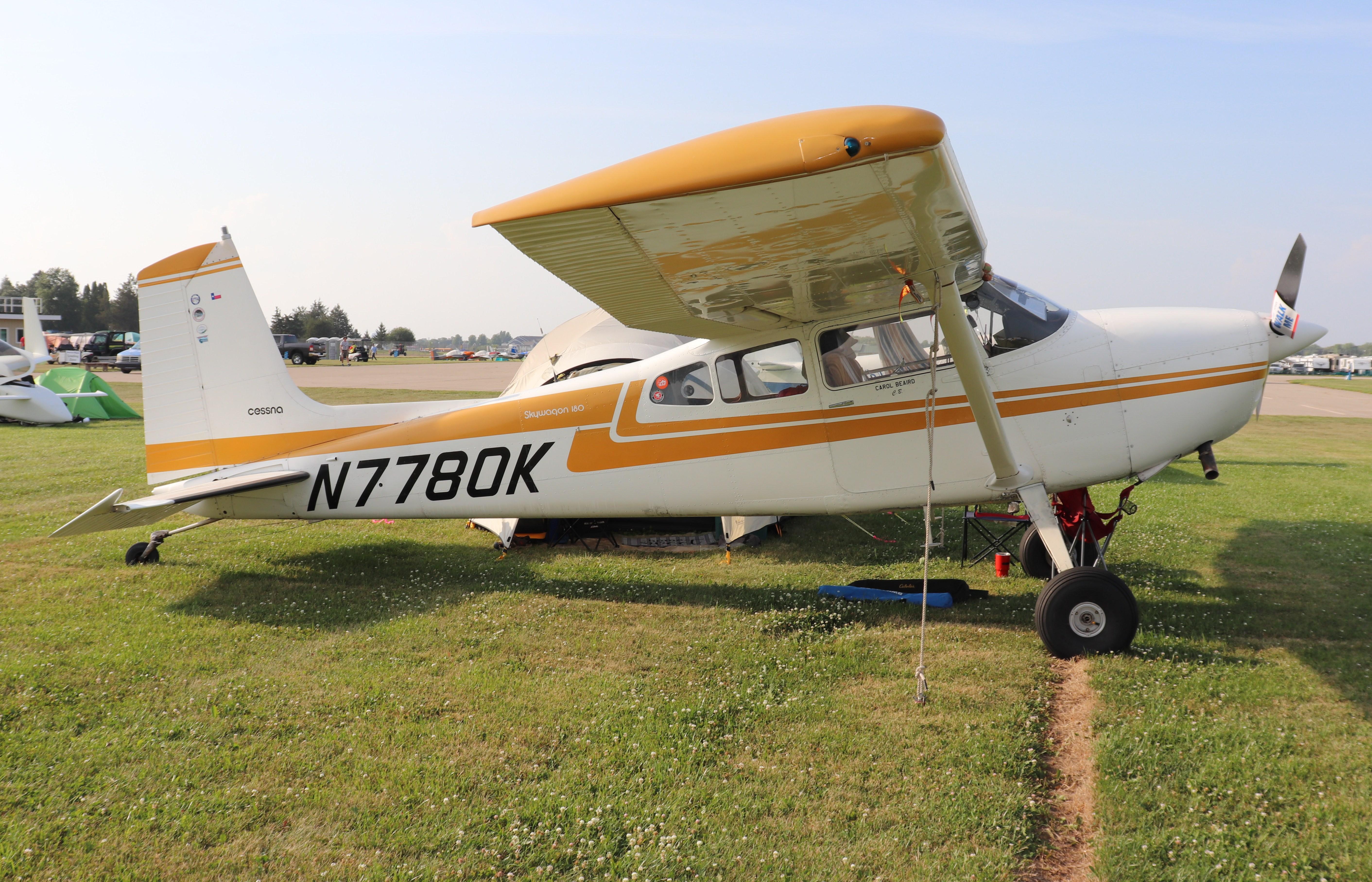 Aircraft N7780K, Cessna 180J, at KOSH, photo by MarkPasqualino