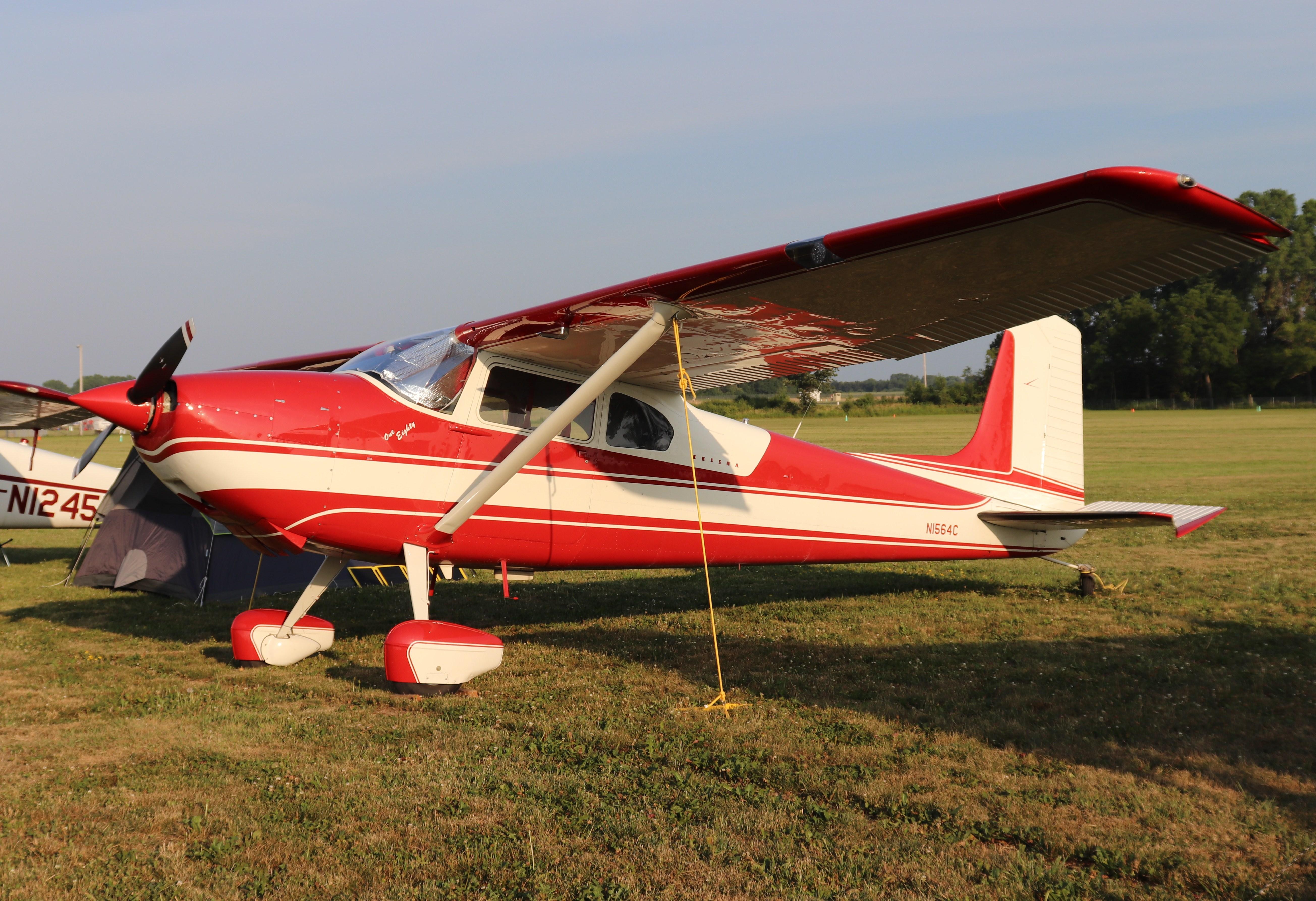 Aircraft N1564C, Cessna 180, at KOSH, photo by MarkPasqualino