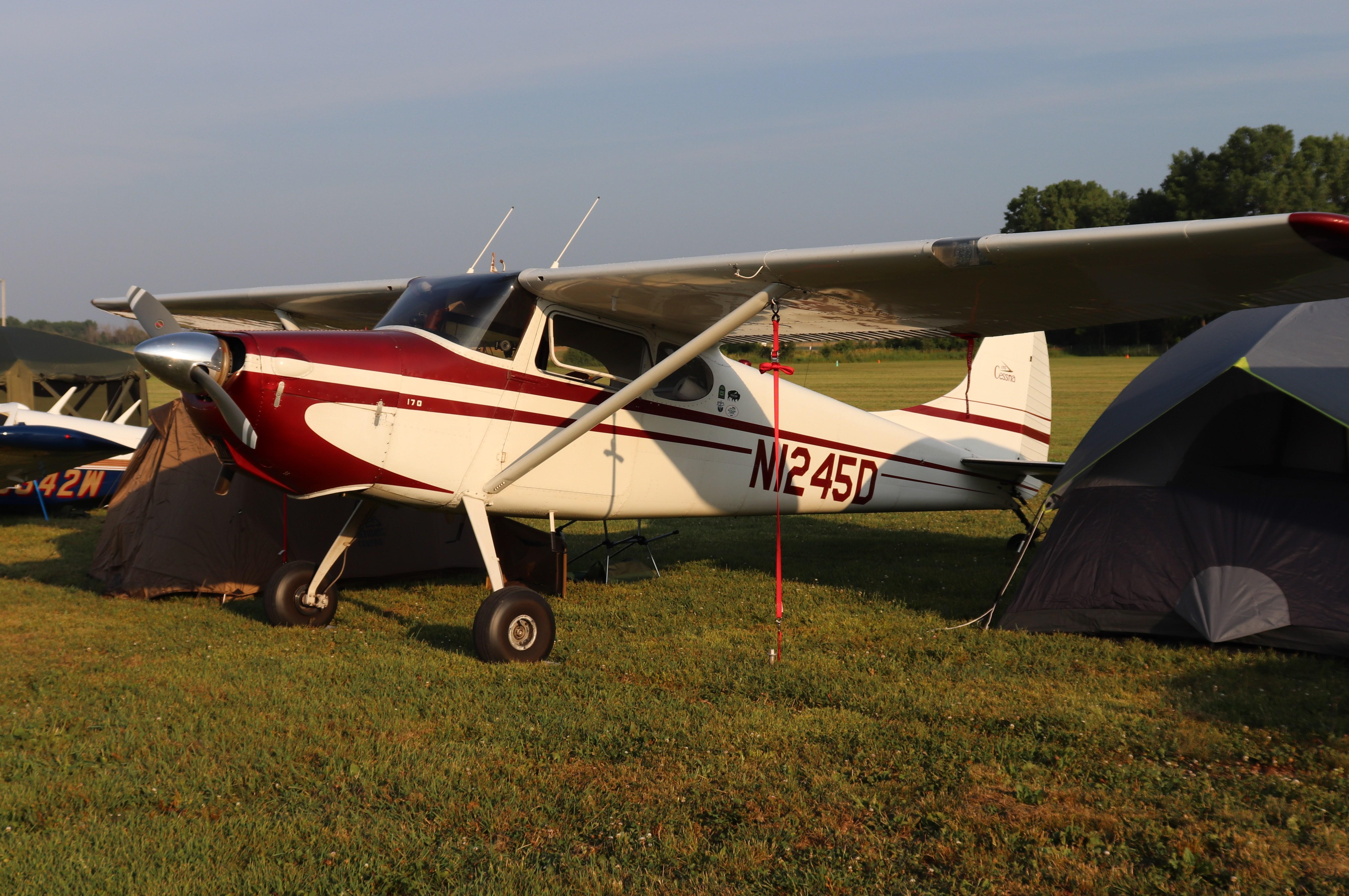 Aircraft N1245D, Cessna 170A, at KOSH, photo by MarkPasqualino