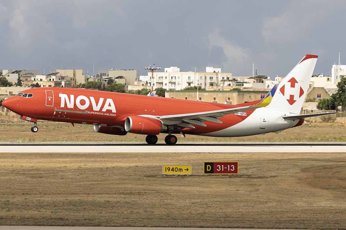 Aircraft UR-NPA, Runway 13, at LMML, photo by Roberto Cassar