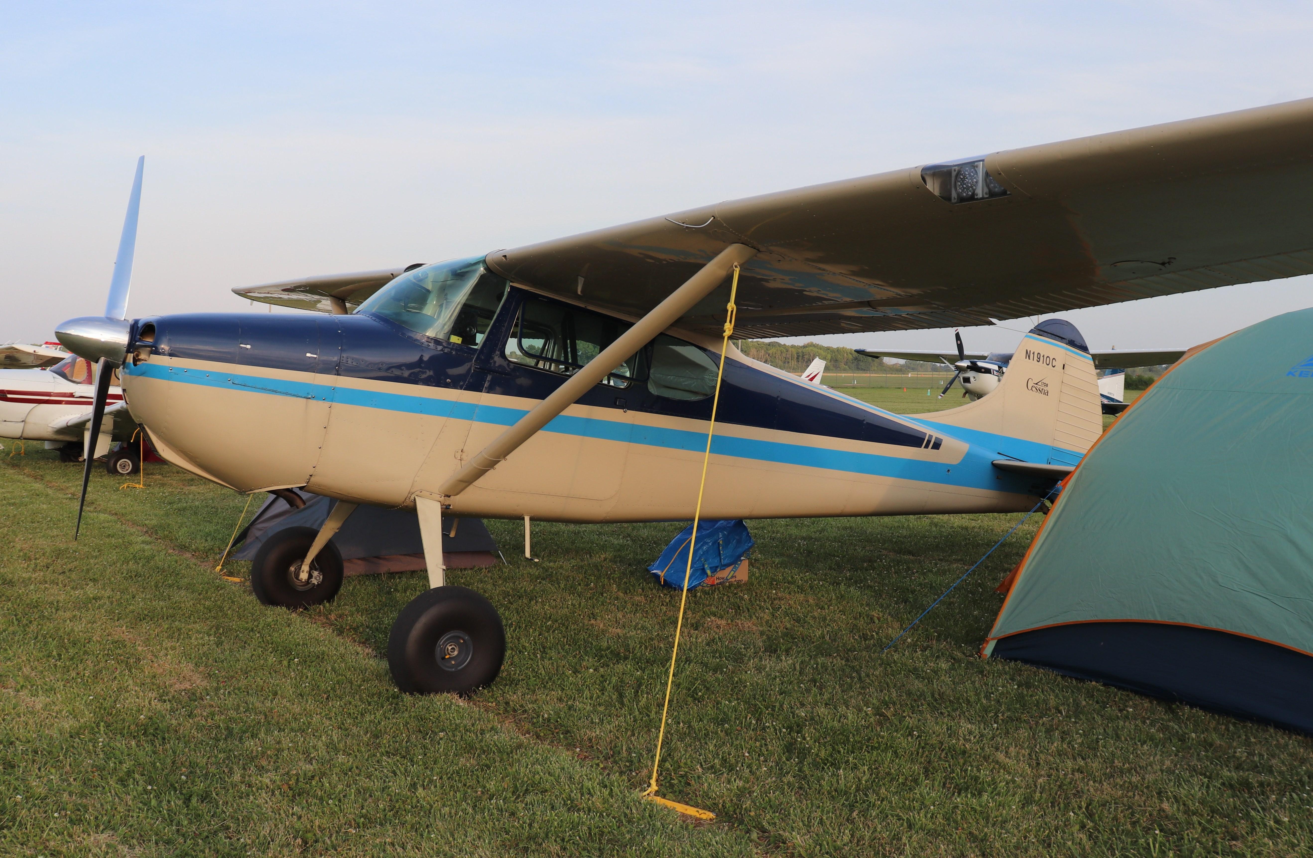Aircraft N1910C, Cessna170B, at KOSH, photo by MarkPasqualino