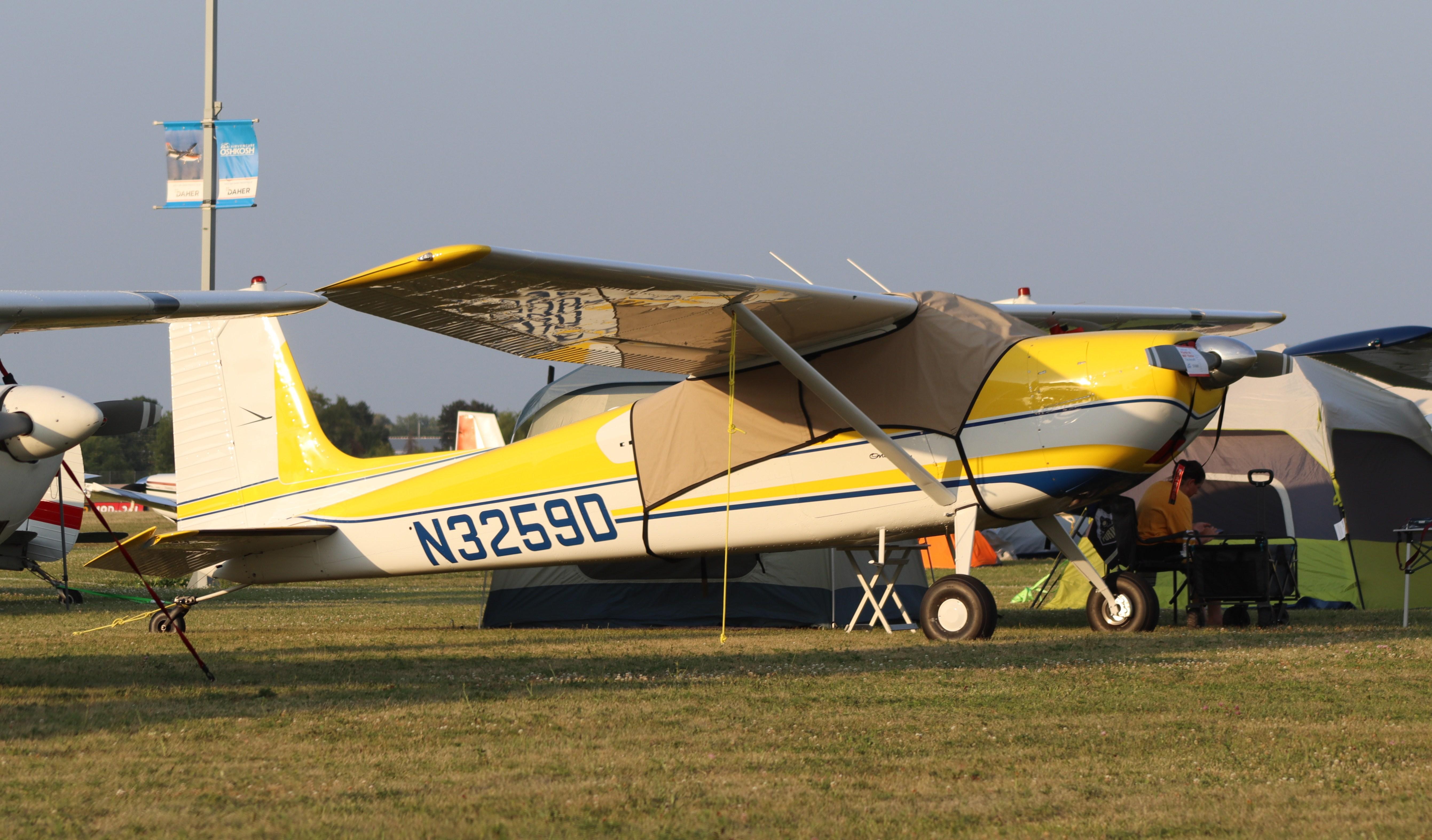 Aircraft N3259D, Cessna 180, at KOSH, photo by MarkPasqualino