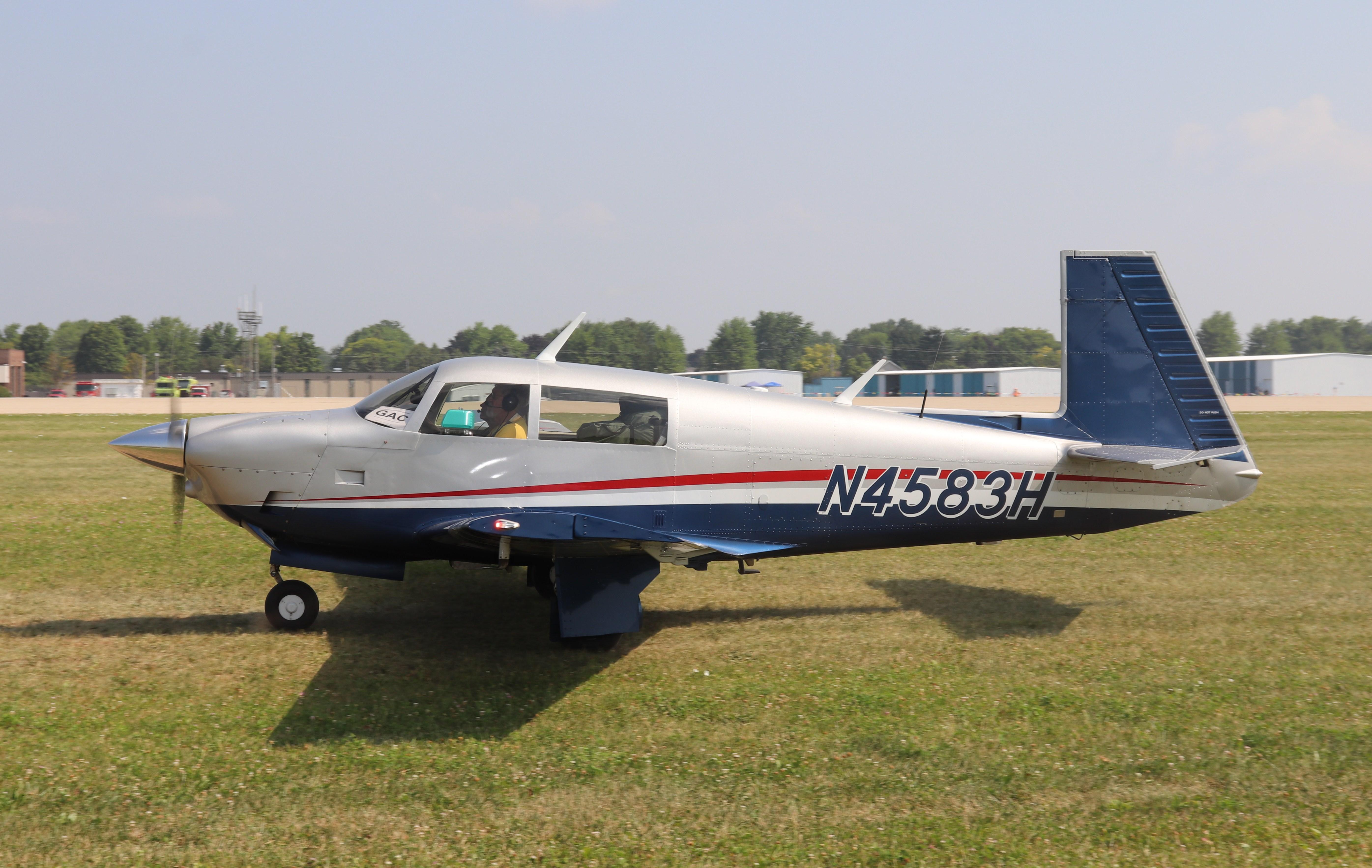 Aircraft N4583H, Mooney M20J, at KOSH, photo by MarkPasqualino