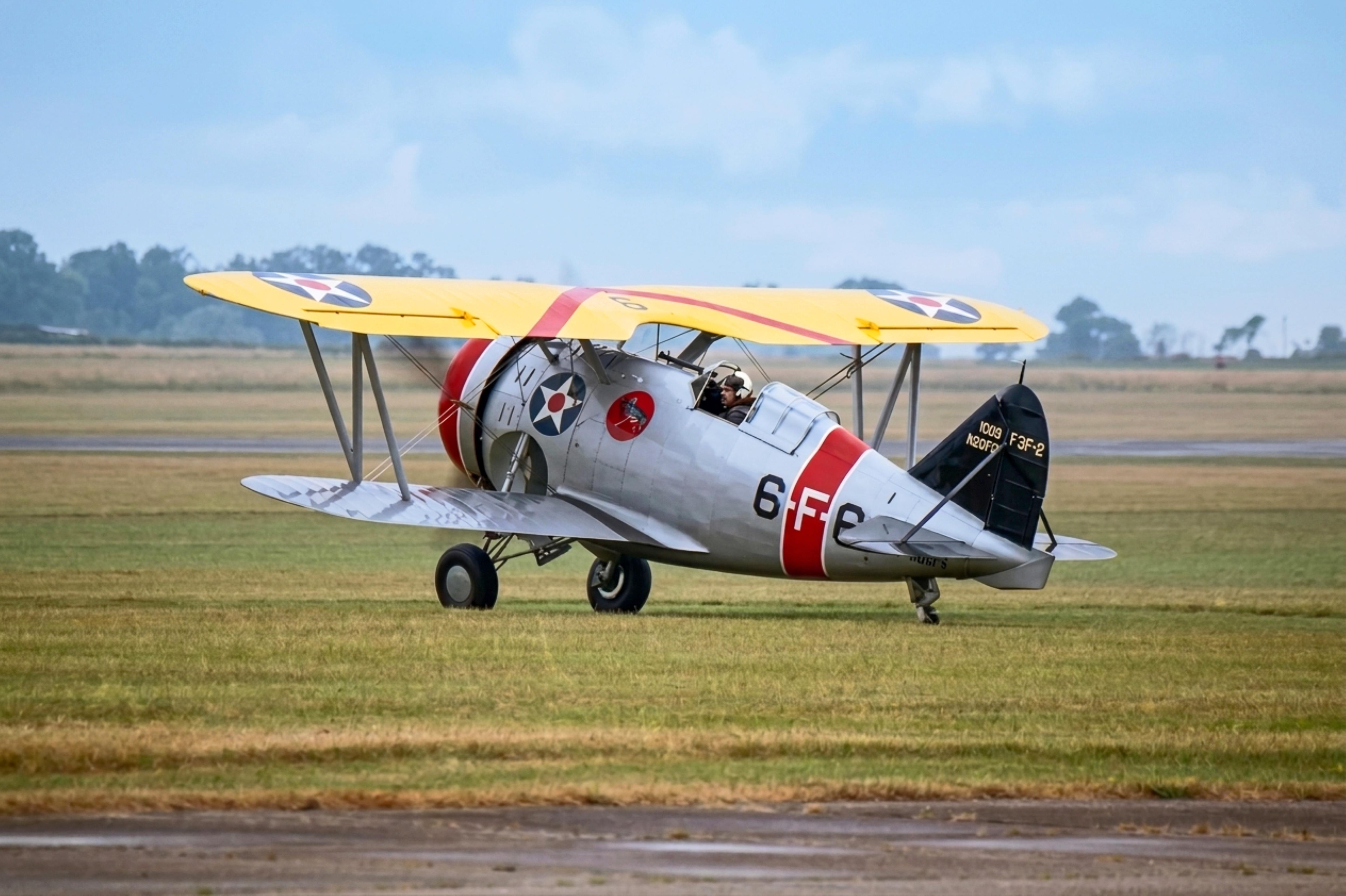 Aircraft N20FG, N20FG 1938 Grumman F-3F USN Duxford Flying Legends, at EGSU, photo by PhilR