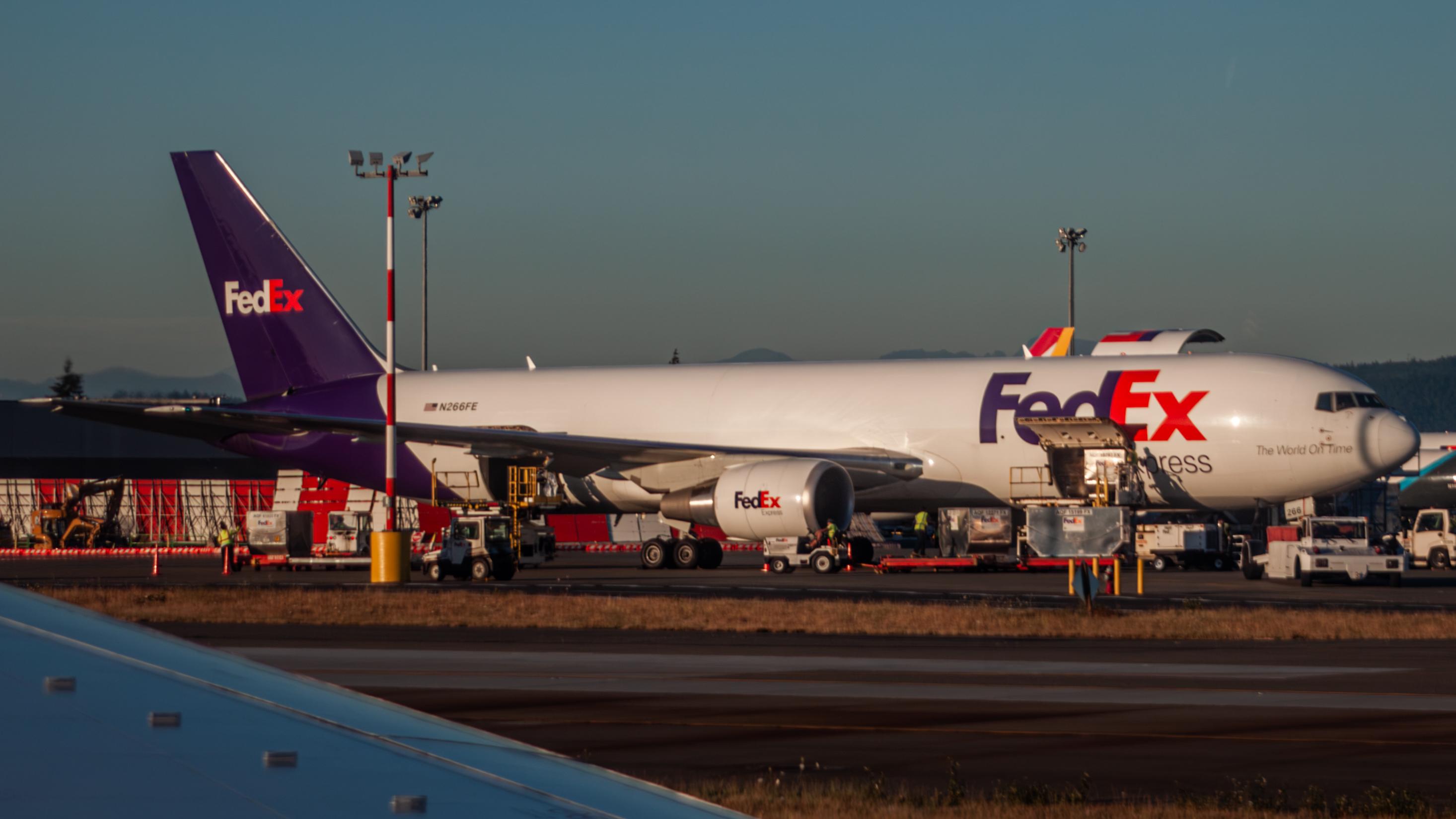 Aircraft N266FE, FedEx 763F, at KSEA, photo by AviationLover50