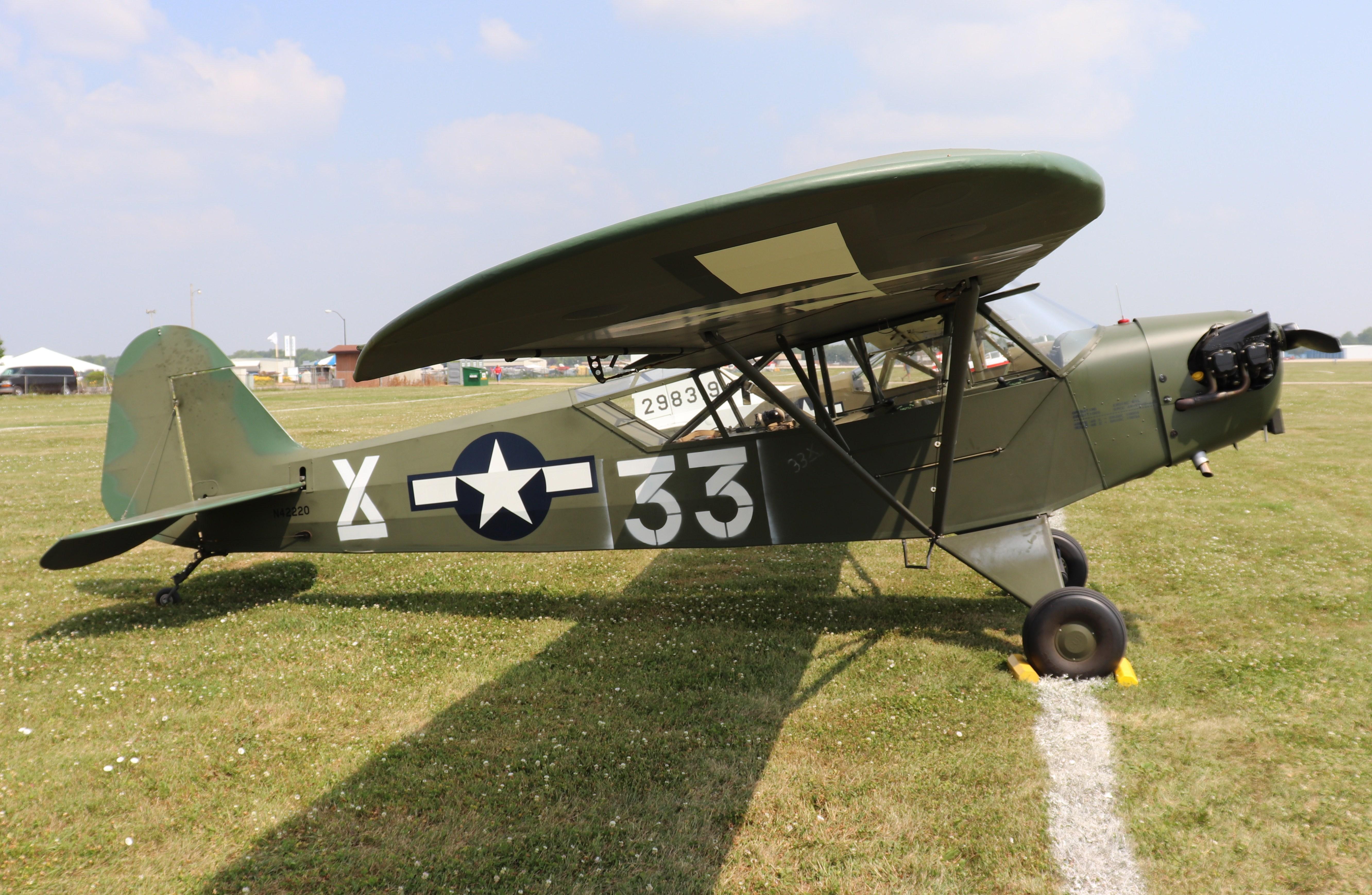 Aircraft N42220, Piper L-4J, at KOSH, photo by MarkPasqualino
