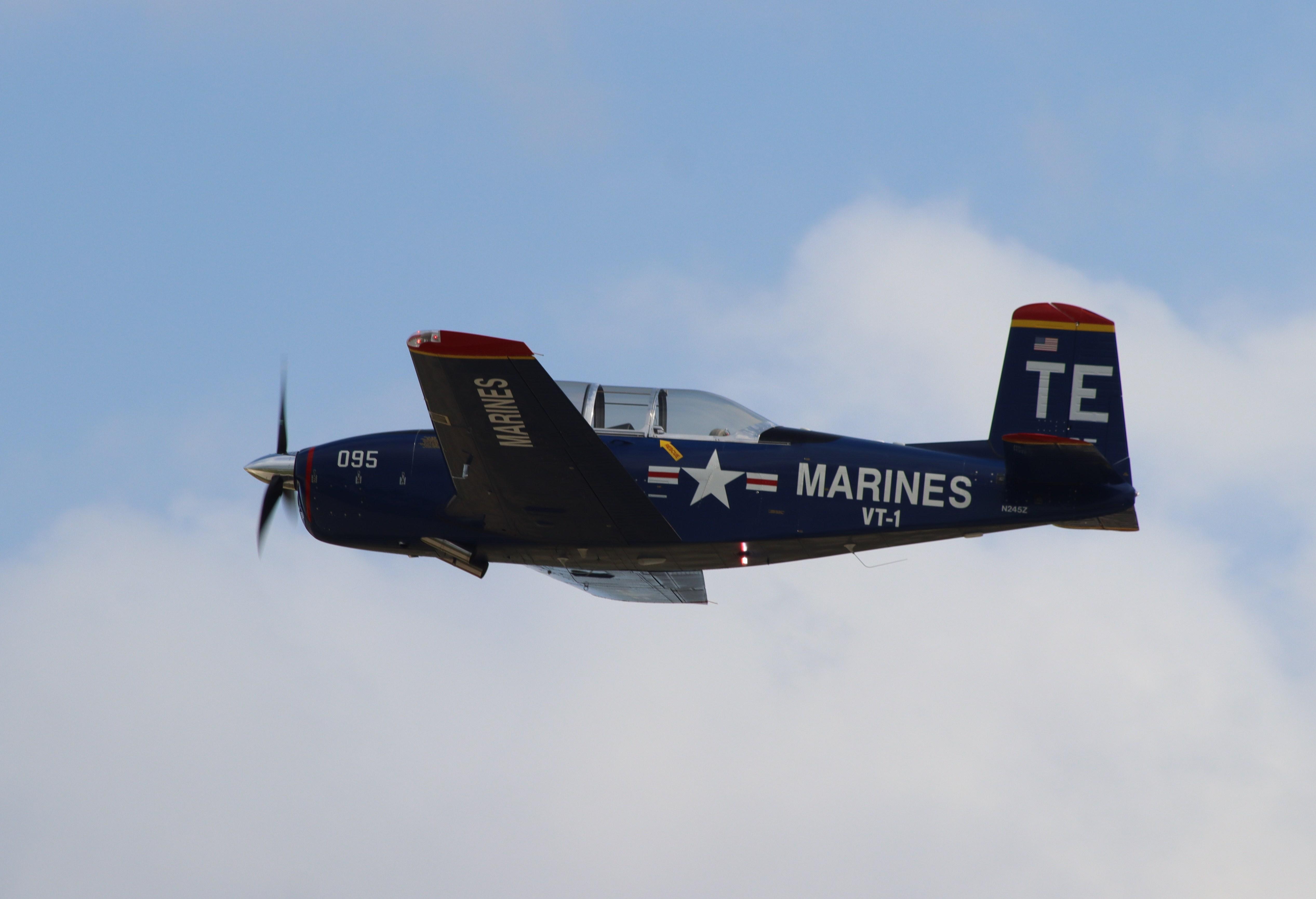 Aircraft N245Z, Beech T-34B, at KOSH, photo by MarkPasqualino