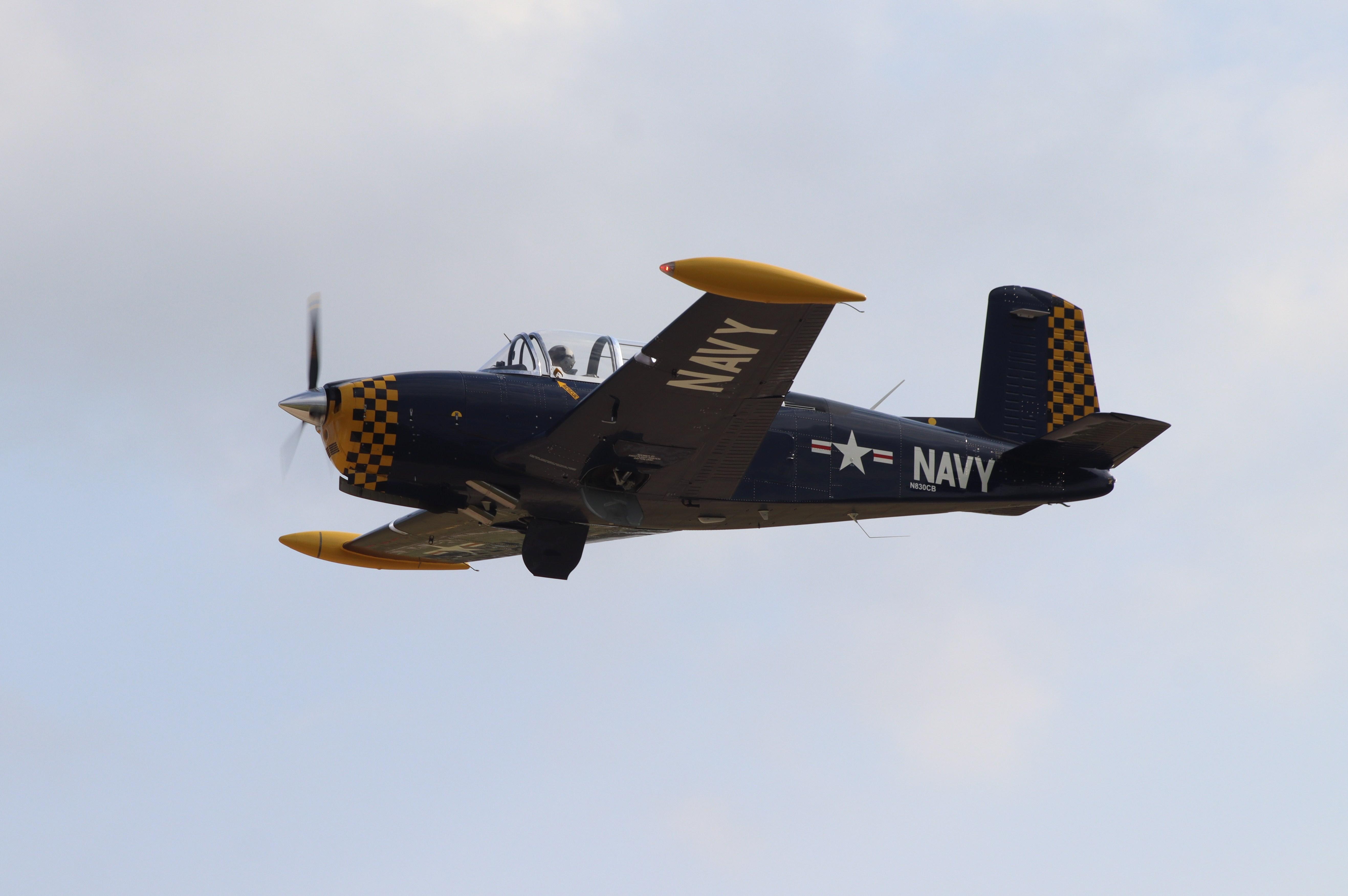 Aircraft N830CB, Beech T-34B, at KOSH, photo by MarkPasqualino