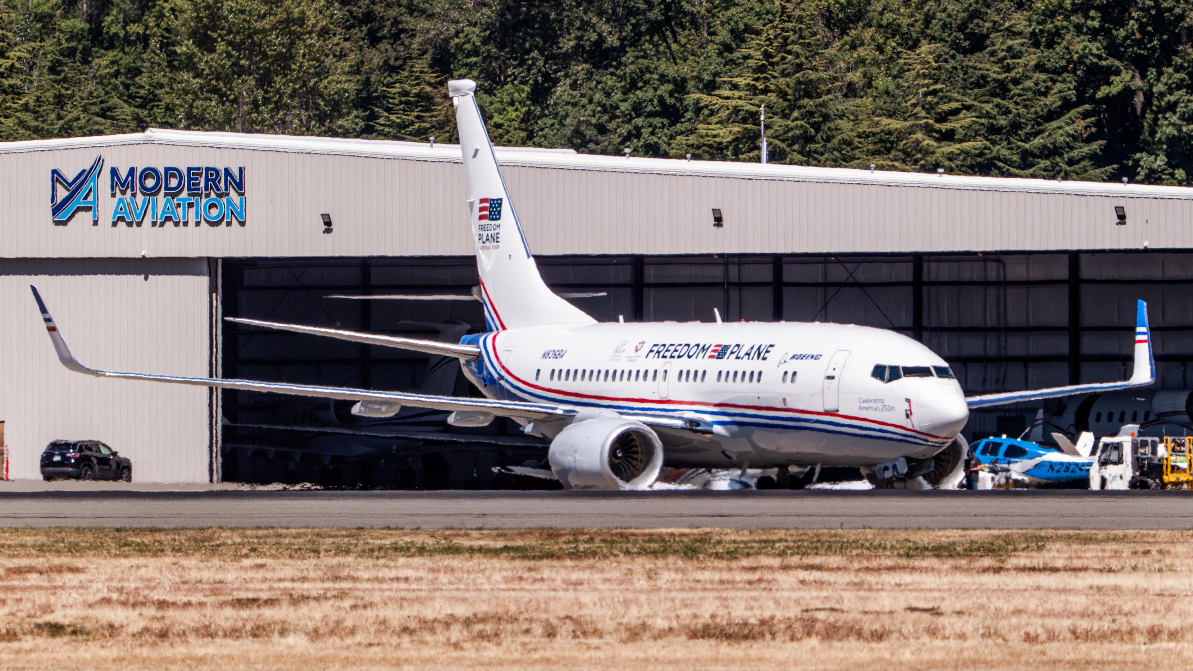 Aircraft N836BA, 737 Freedom Plane, at KBFI, photo by AviationLover50