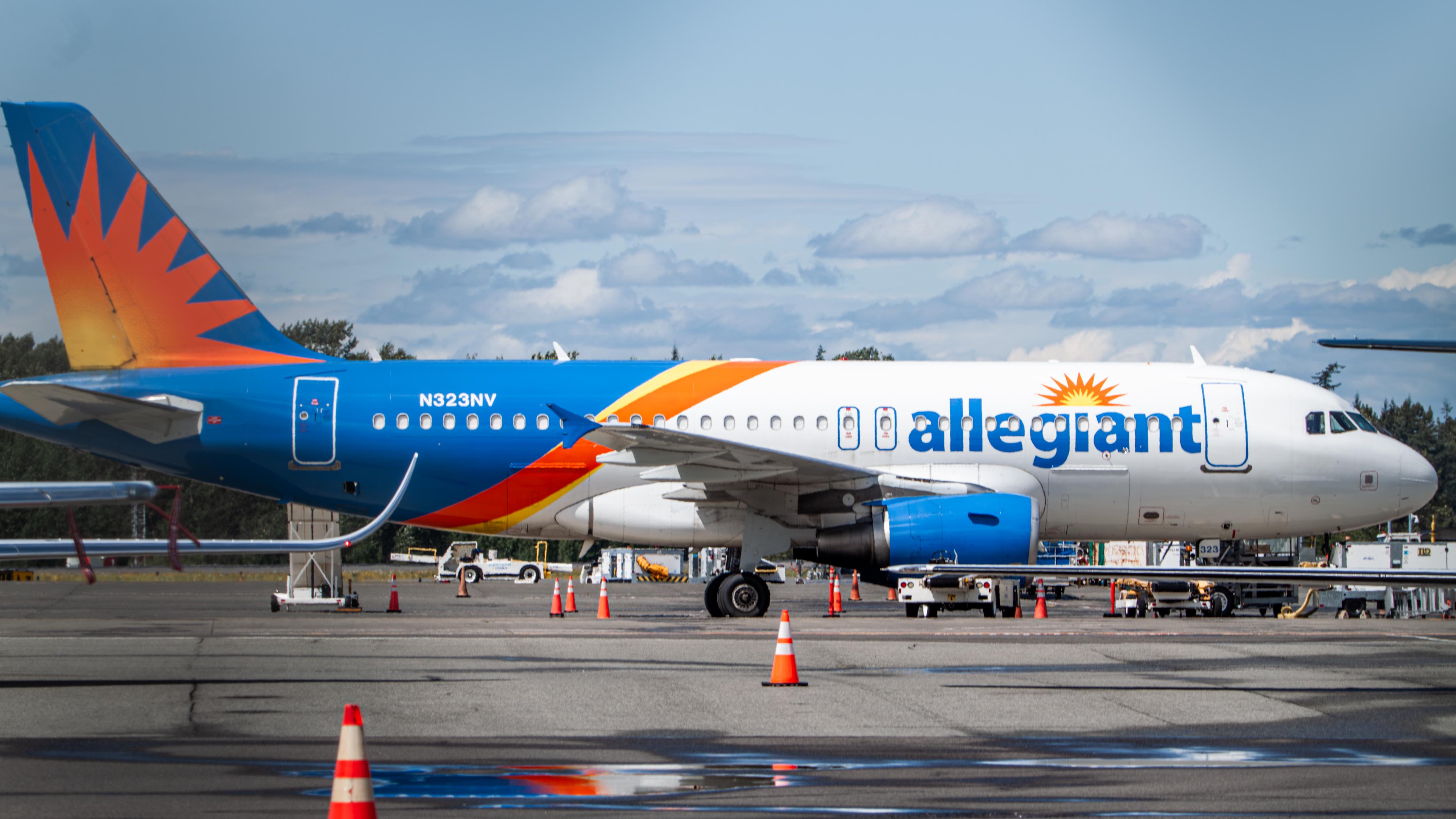 Aircraft N323NV, Allegiant A319, at KBLI, photo by AviationLover50