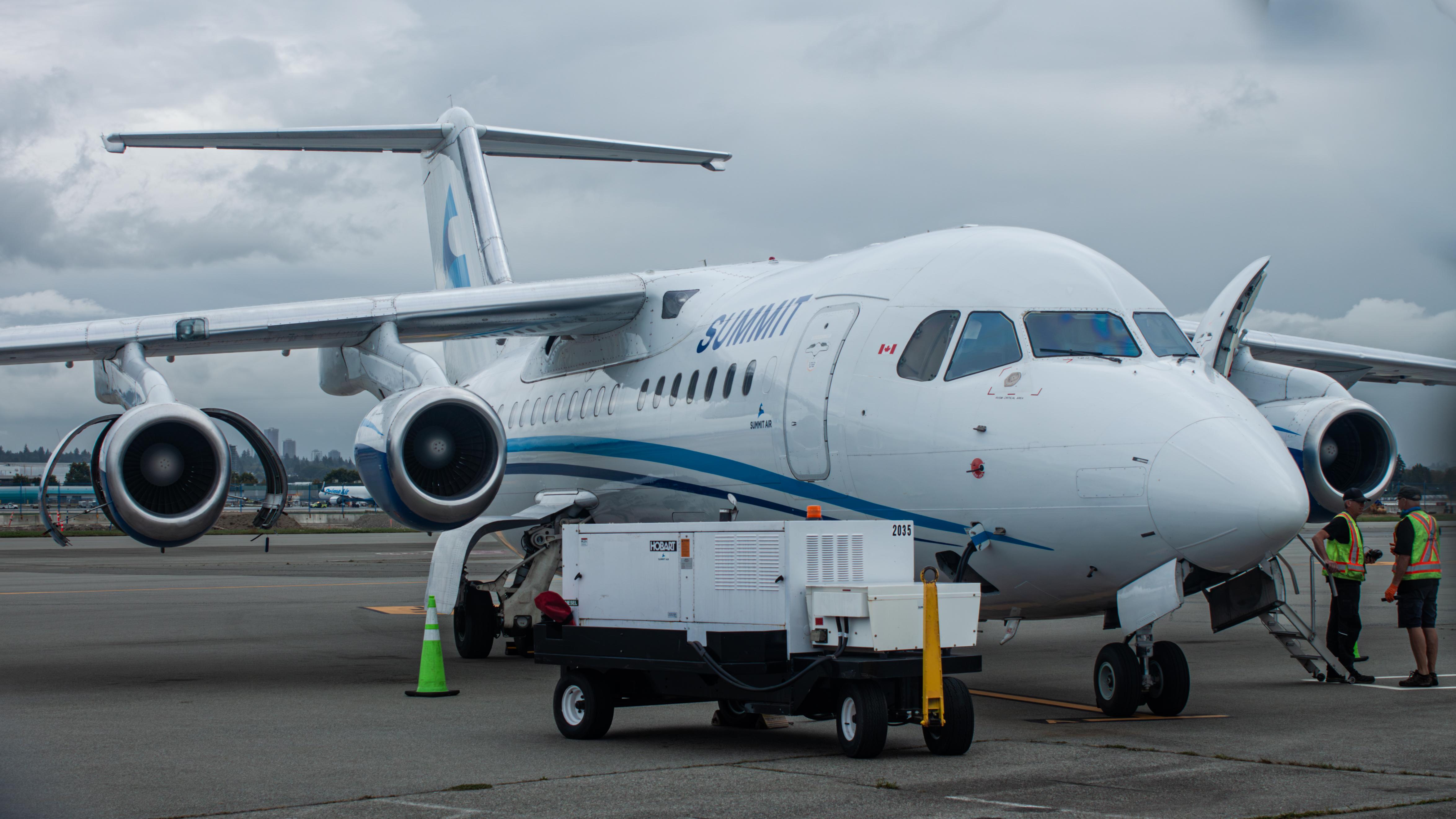 Aircraft C-FERJ, Summit Air RJ85, at CYVR, photo by AviationLover50