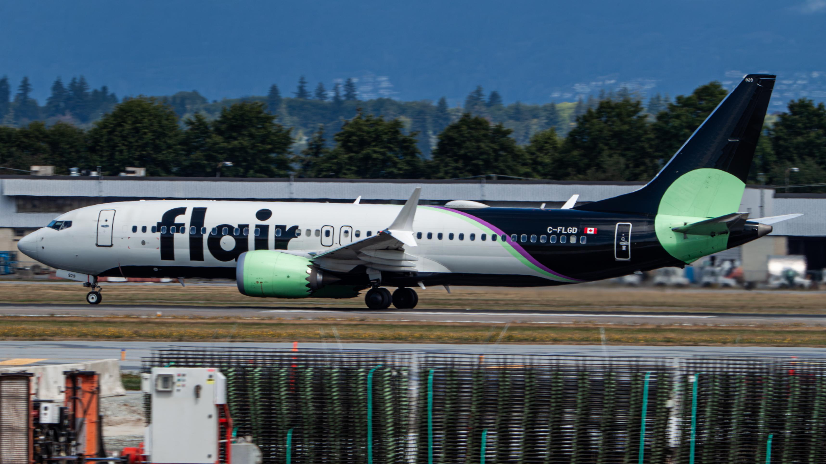 Aircraft C-FLGD, Flair MAX 8, at CYVR, photo by AviationLover50