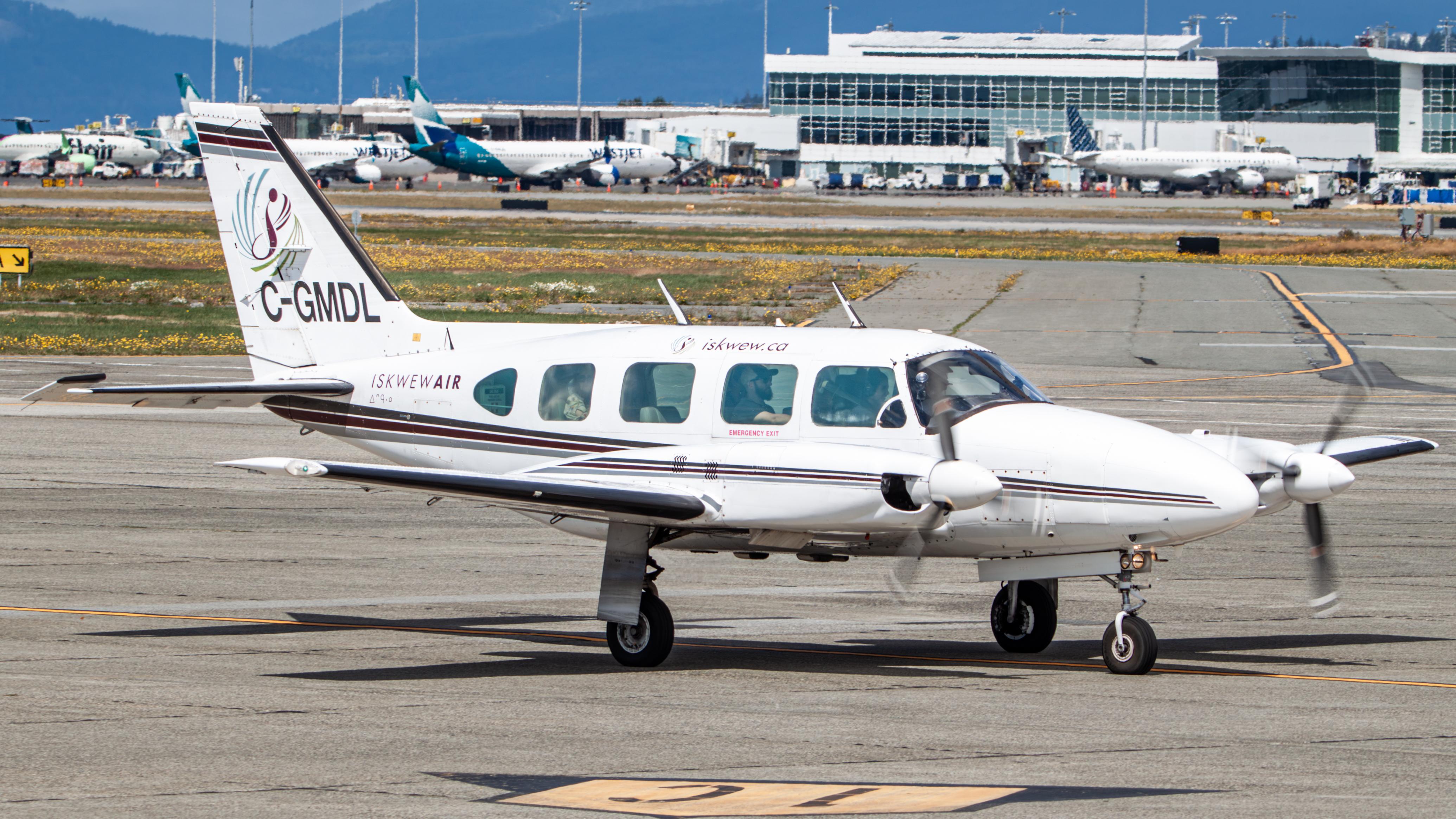 Aircraft C-GMDL, Iskwew Air Navajo, at CYVR, photo by AviationLover50
