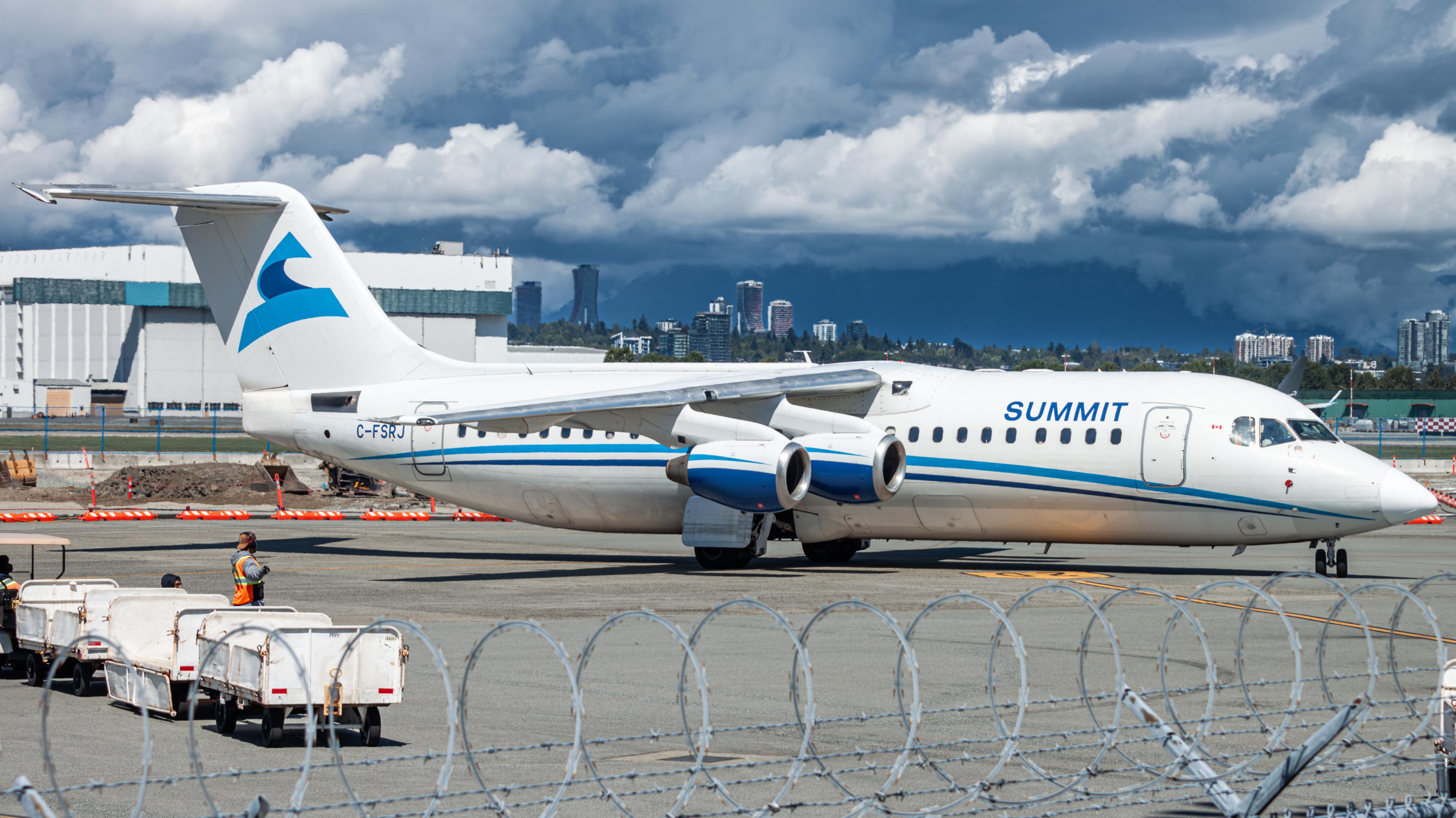 Aircraft C-FSRJ, Summit Air RJ100, at CYVR, photo by AviationLover50