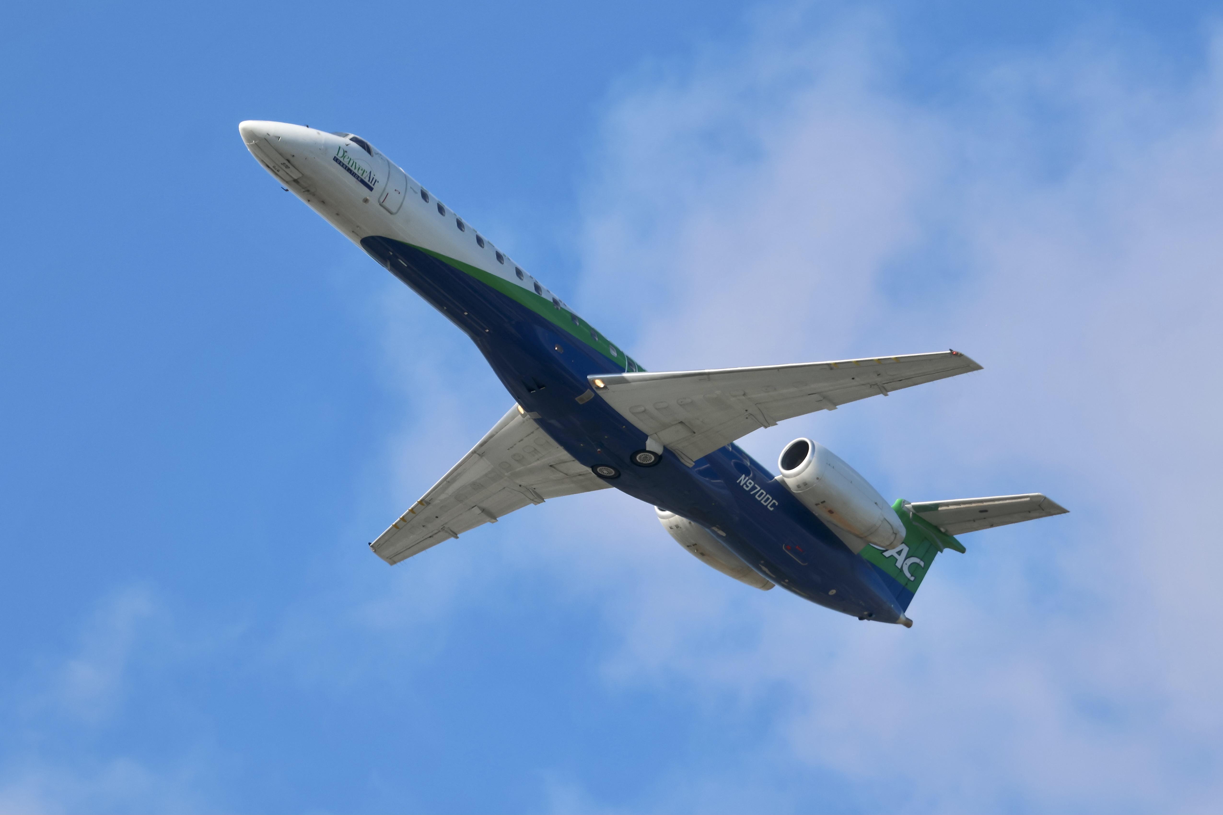 Aircraft N970DC, E145 KEY LIME AIR ERJ-145LR N970DC departing 28R KORD, at KORD, photo by MarkKalfas