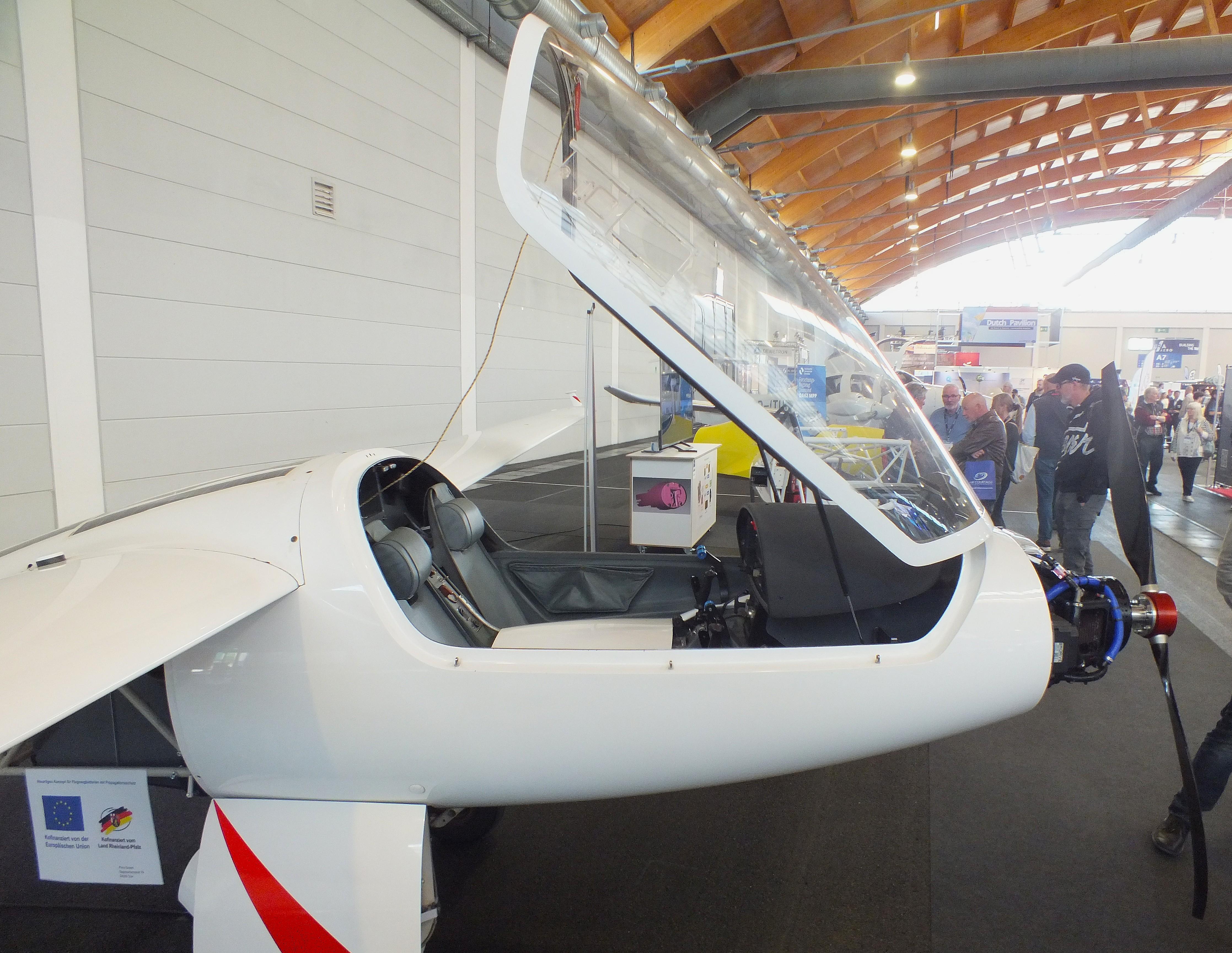 Aircraft D-KKOP, Stemme S-10VT converted to electric motor at the AERO 2026, Friedrichshafen, at EDNY, photo by iwarnecke