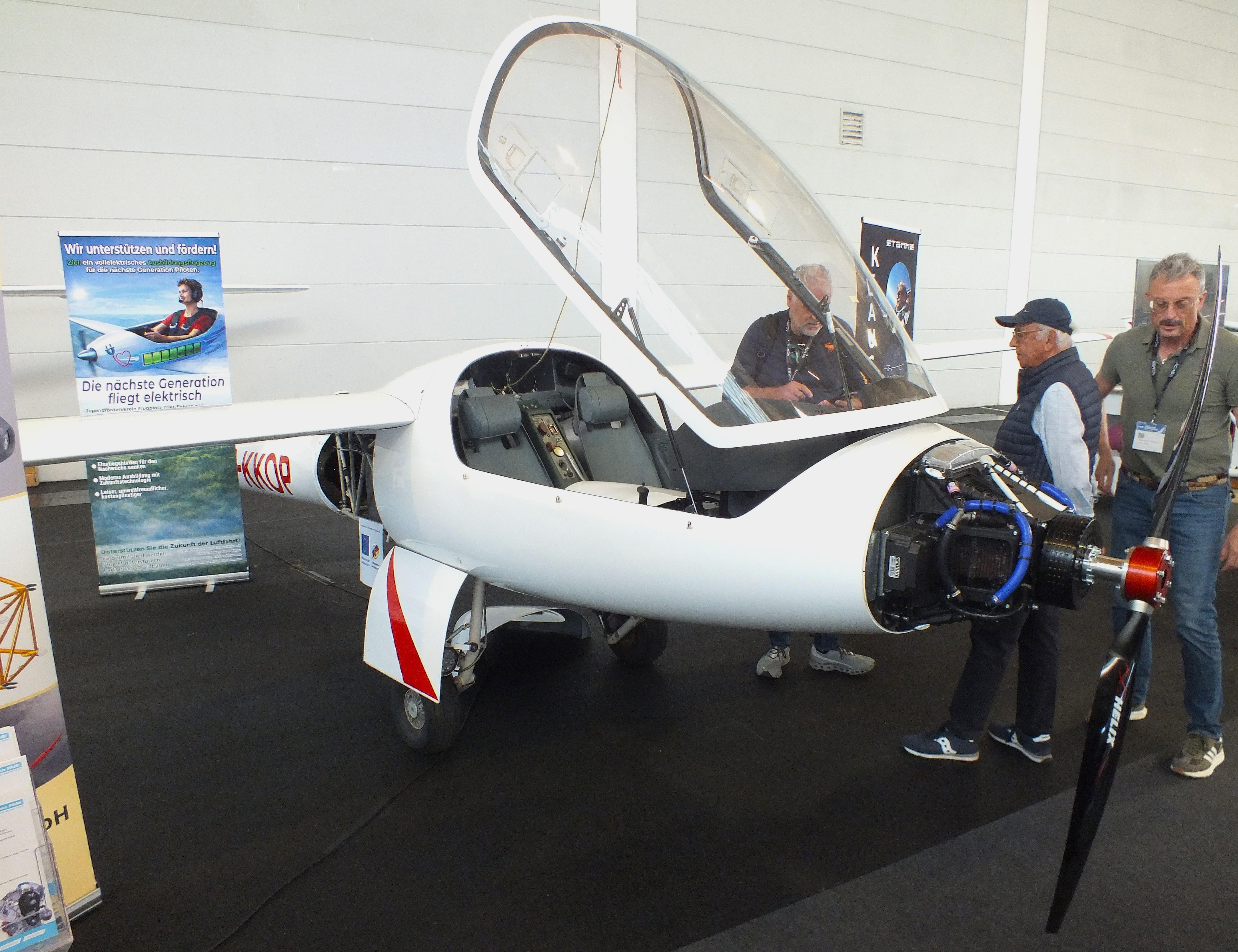 Aircraft D-KKOP, Stemme S-10VT converted to electric motor at the AERO 2026, Friedrichshafen, at EDNY, photo by iwarnecke