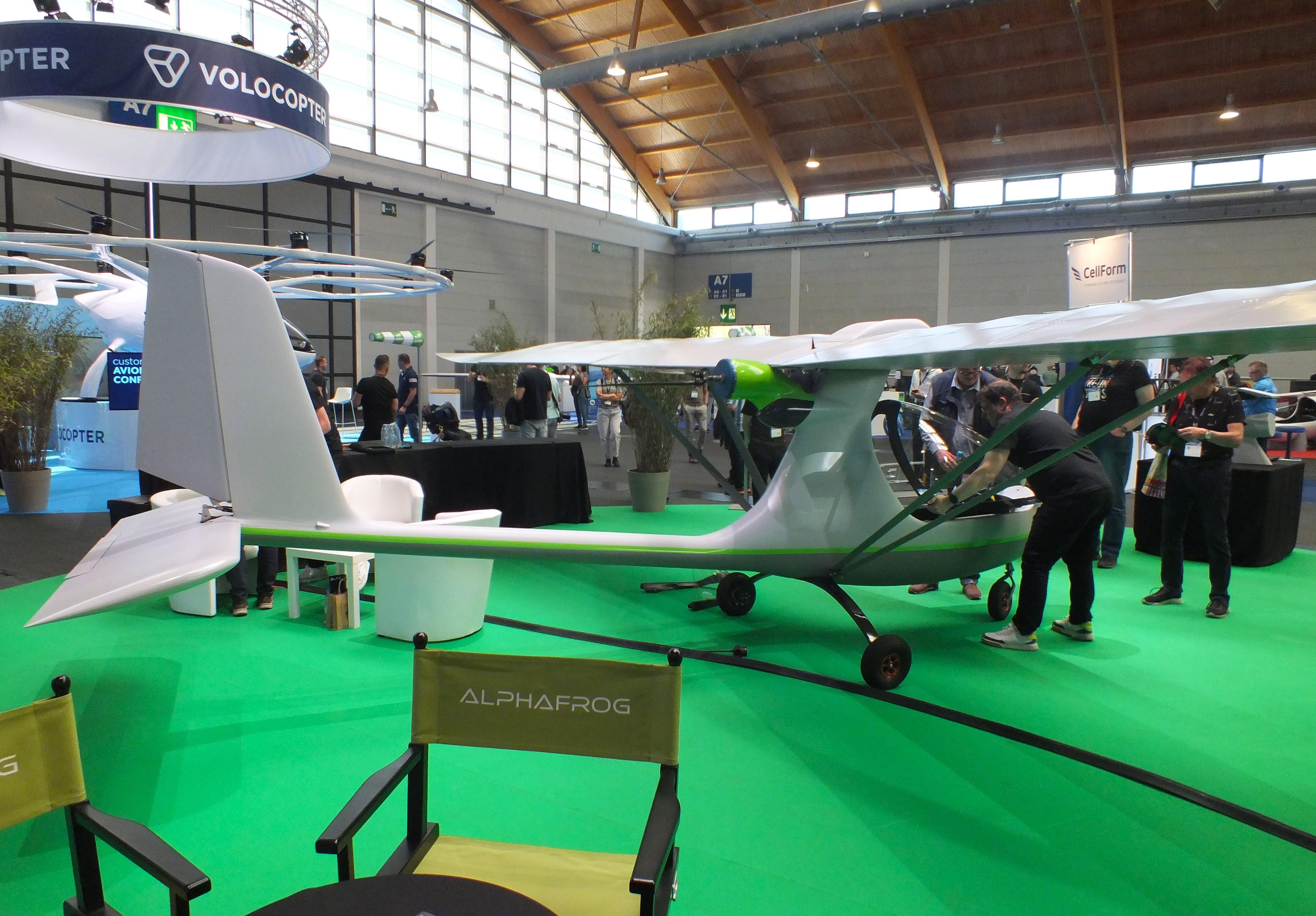 Aircraft NONE, Alphafrog eG1 with electric motor at the AERO 2026, Friedrichshafen, at EDNY, photo by iwarnecke