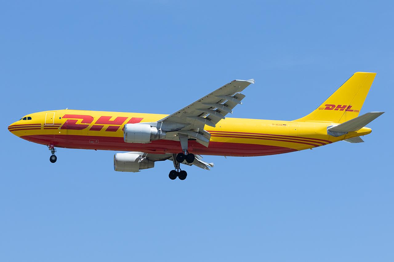 Aircraft D-AEAB, DHL A300-600, at LOWW, photo by Andy Graf