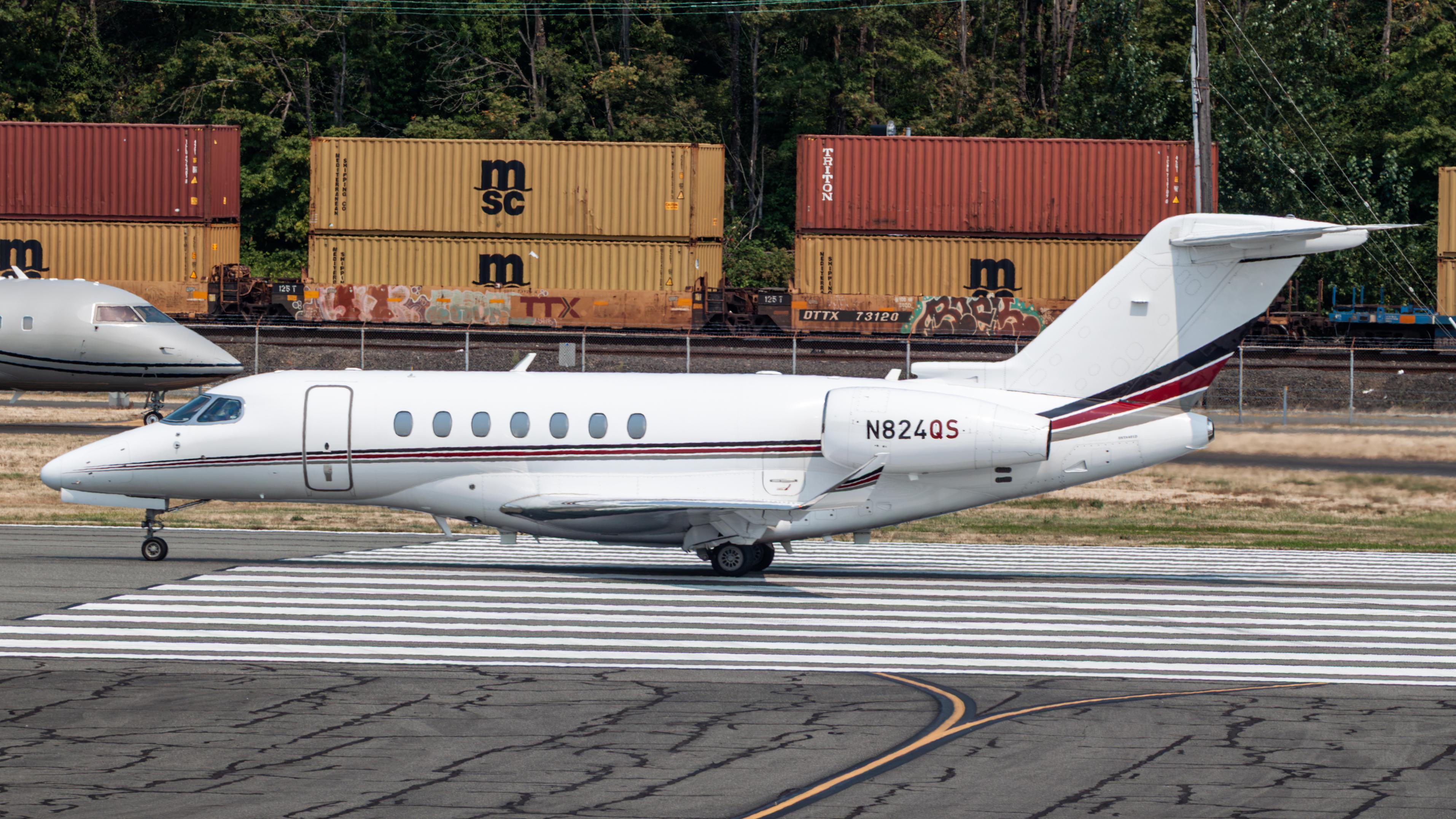 Aircraft N824QS, NetJets Citation Longitude, at KBFI, photo by AviationLover50