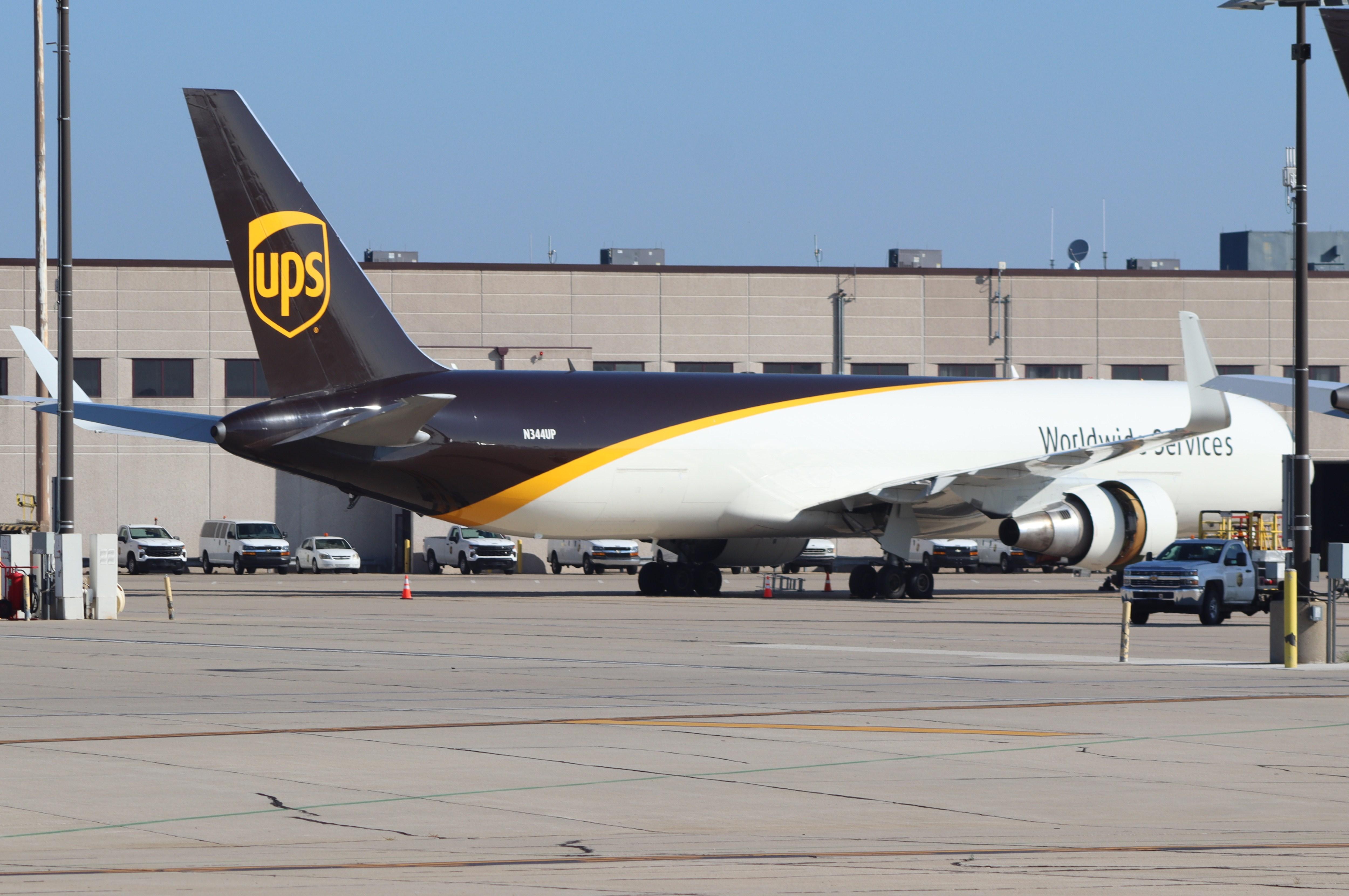 Aircraft N344UP, Boeing 767-34AF, at KRFD, photo by MarkPasqualino