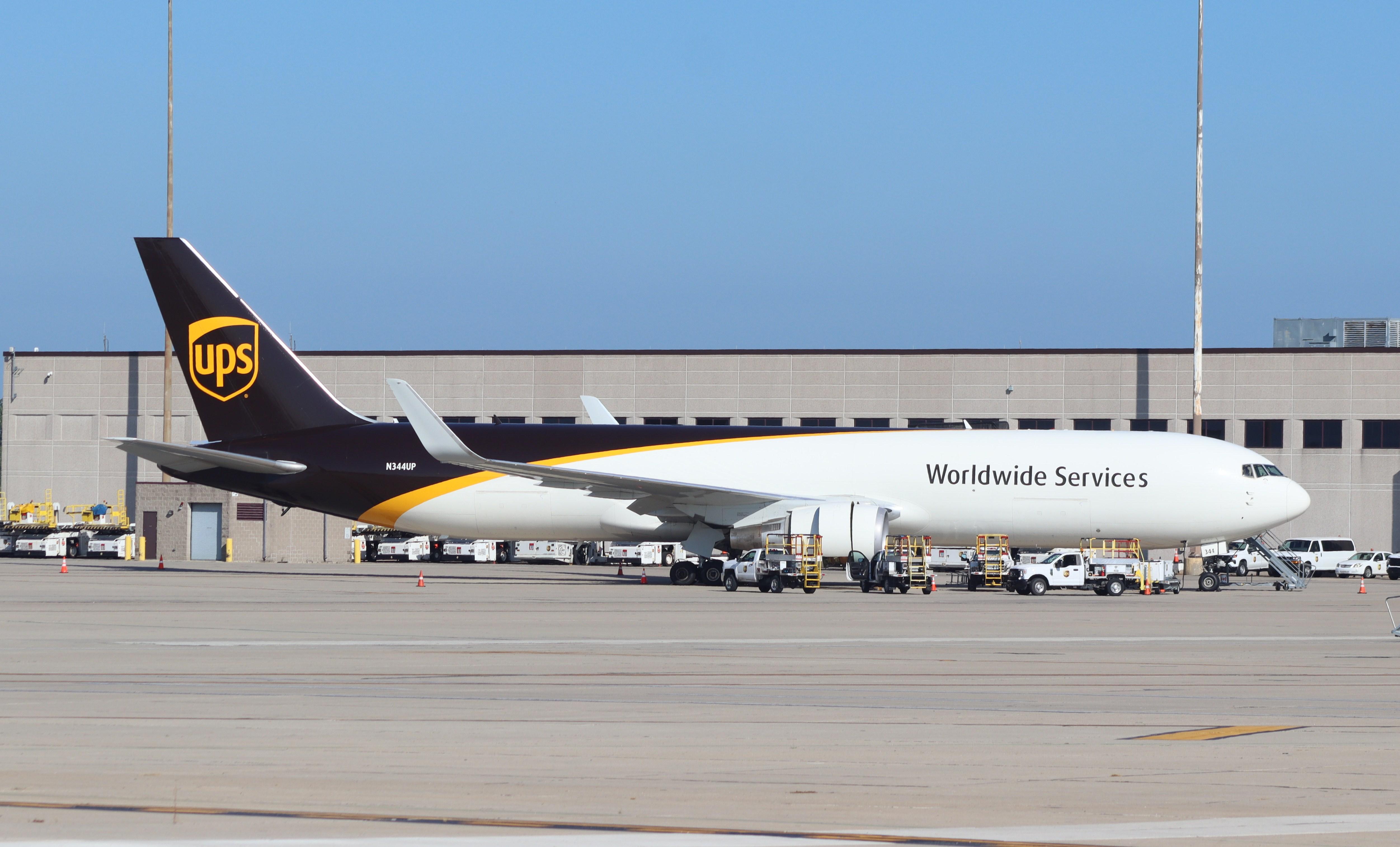 Aircraft N344UP, Boeing 767-34AF, at KRFD, photo by MarkPasqualino