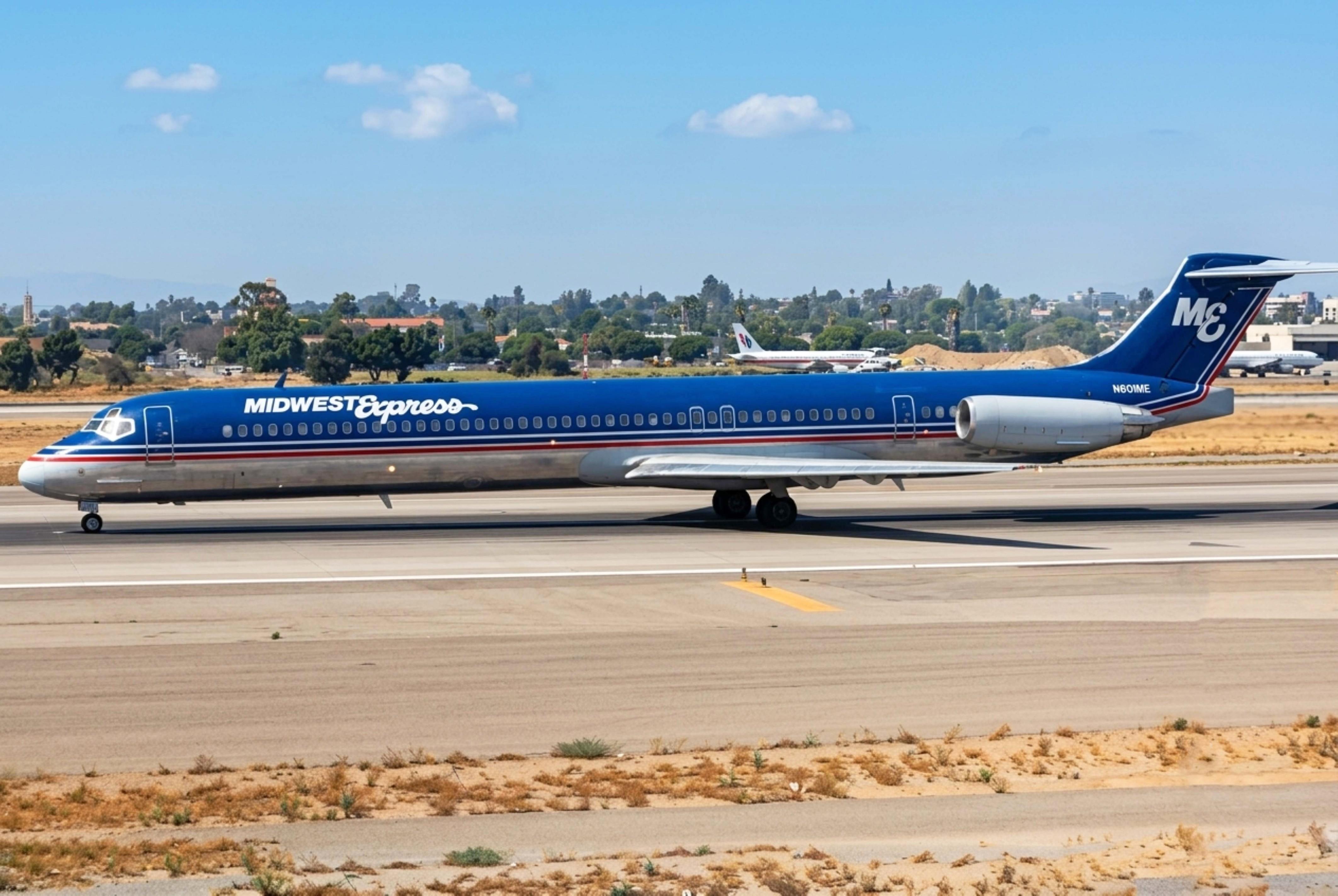 Aircraft N601ME, N601ME 1989 MD88 Midwest Express LAX, at LAX, photo by PhilR