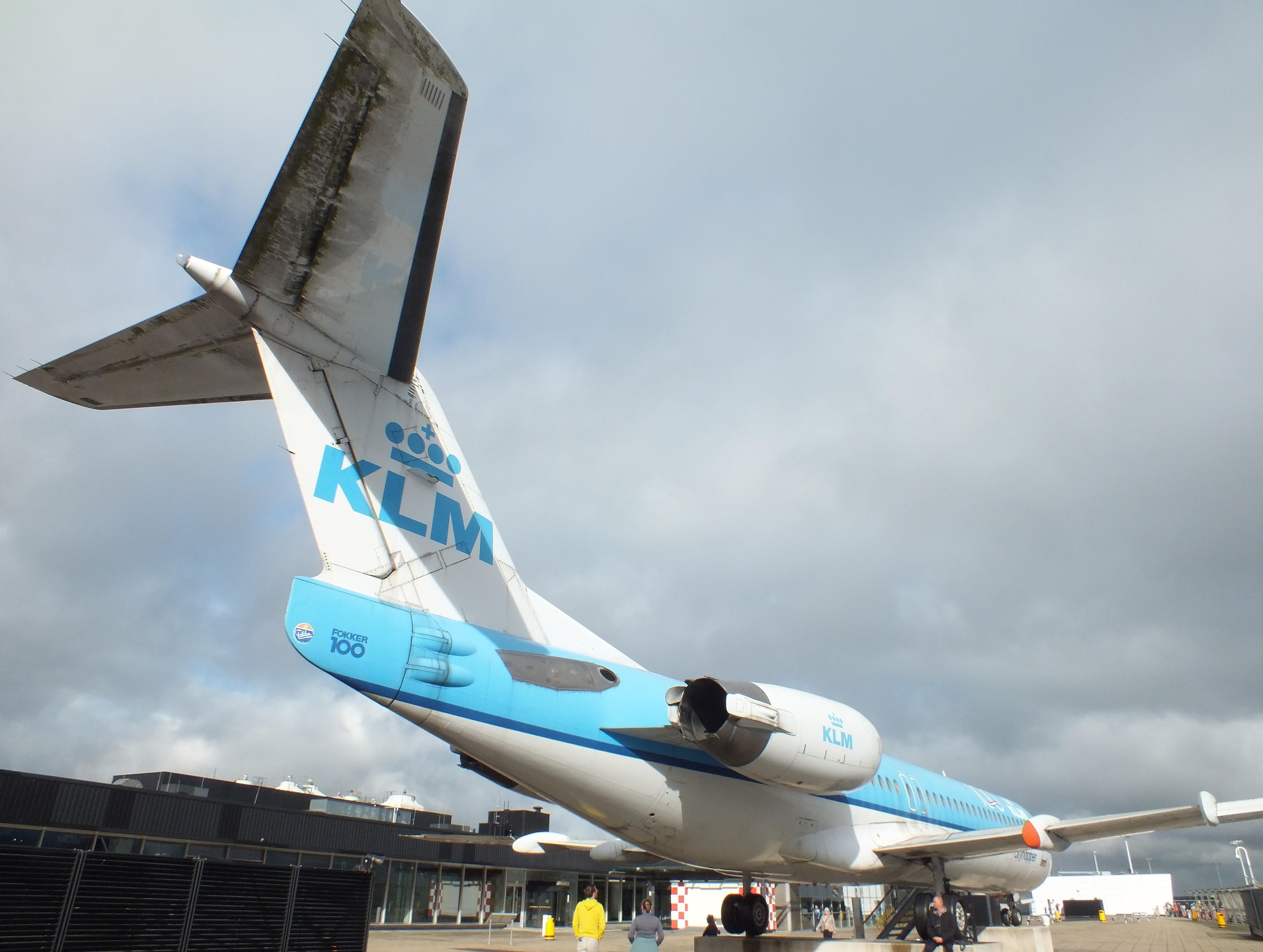 Aircraft PH-OFE, Fokker 100 preserved at Schiphol airport AMS, photo by iwarnecke