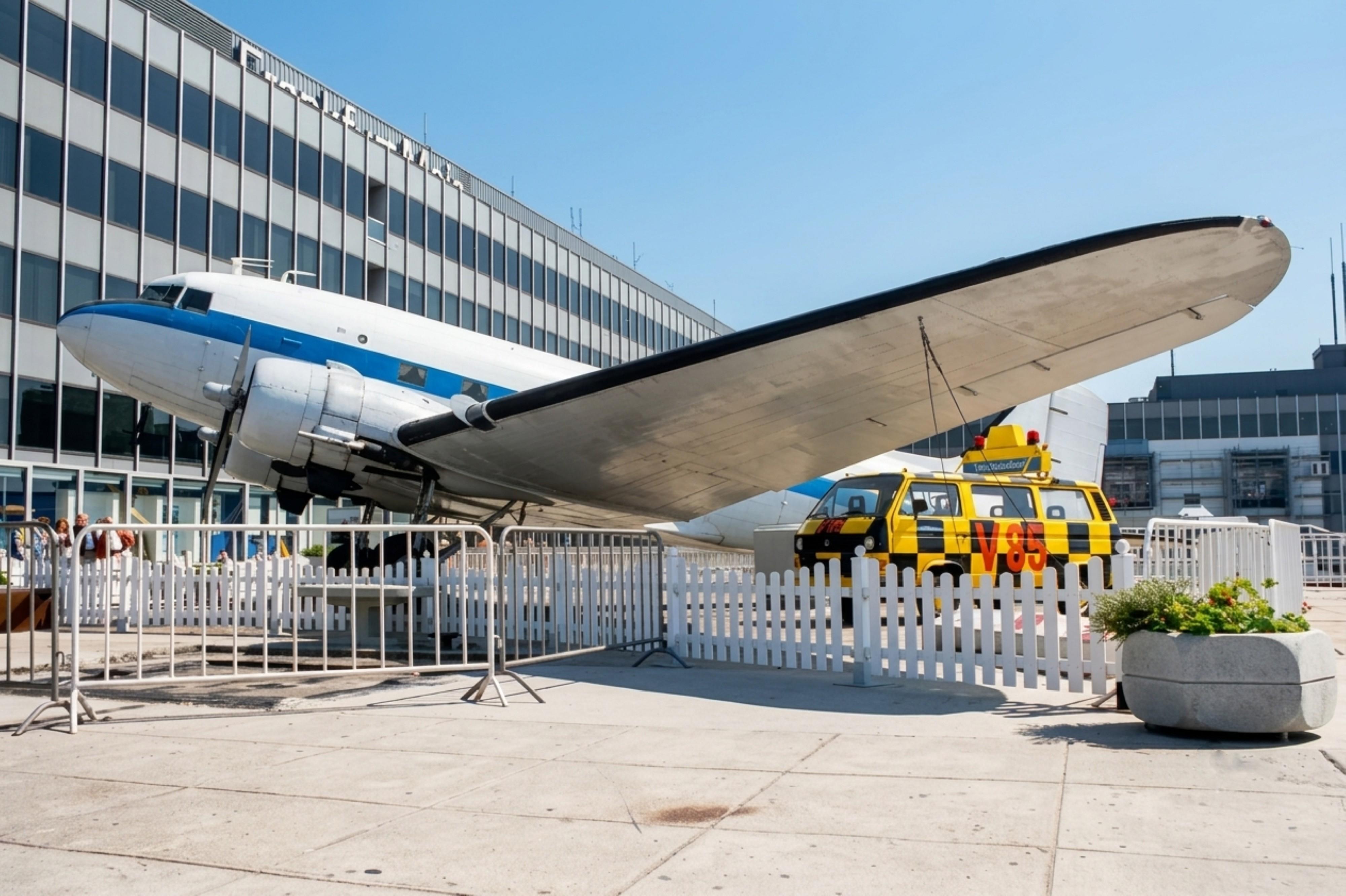 Aircraft N569R, N569R 1942 C-53B FRA Terminal Roof, at EDDF, photo by PhilR
