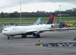 Aircraft N804NW, Airbus A330-323 of Delta Airlines at Amsterdam Schiphol airport, at EHAM, photo by iwarnecke